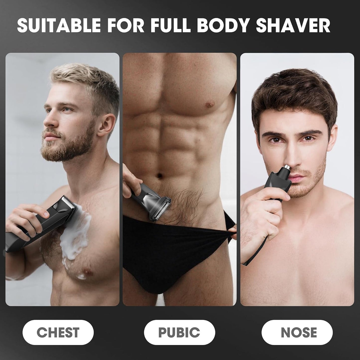 Manscape Body and Ball Trimmer for Men, Bald Head & Body Shaver, Mens Grooming Kits Pubic Groin Hair Trimmer, Body Groomer Electric Razors for Smooth Shaving, IPX7 Waterproof