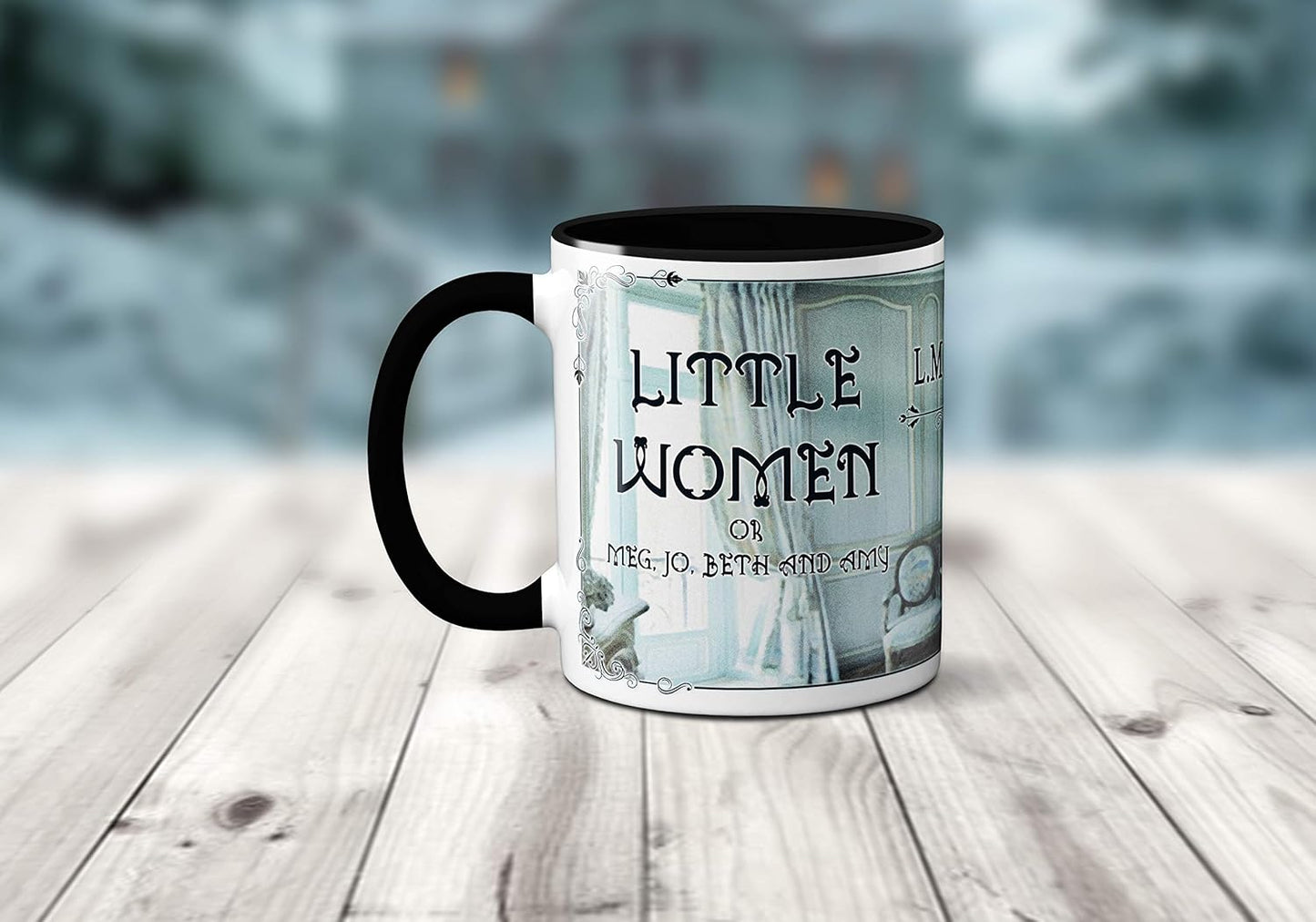 Universal Zone Little Women by Louisa M. Alcott Mug. Bookish Coffee Mug with Little Women Book Title Page design, Literary Book Lover Gift.