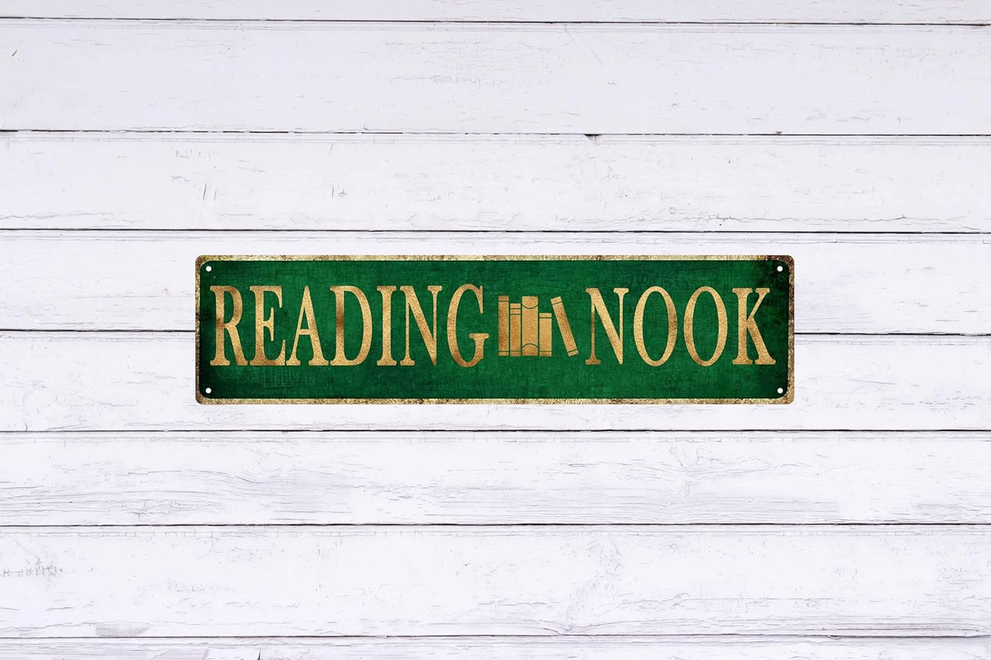 Vintage Reading Nook Metal Tin Sign 4x16 in Rustic Perfect for Home Cabin Porch or Bedroom Decor Ideal Holiday Gift Home Wall Art Decor