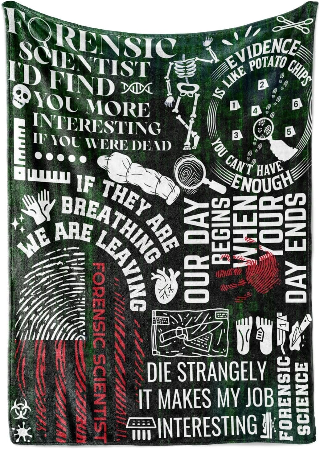 Forensic Science Gifts, Forensics cience Blanket, Gifts for Forensic Scientists, Medicolegal Physic Physiciansian, Medical Examiner, Coworker, Soft Throw Blanket 50" x 65"