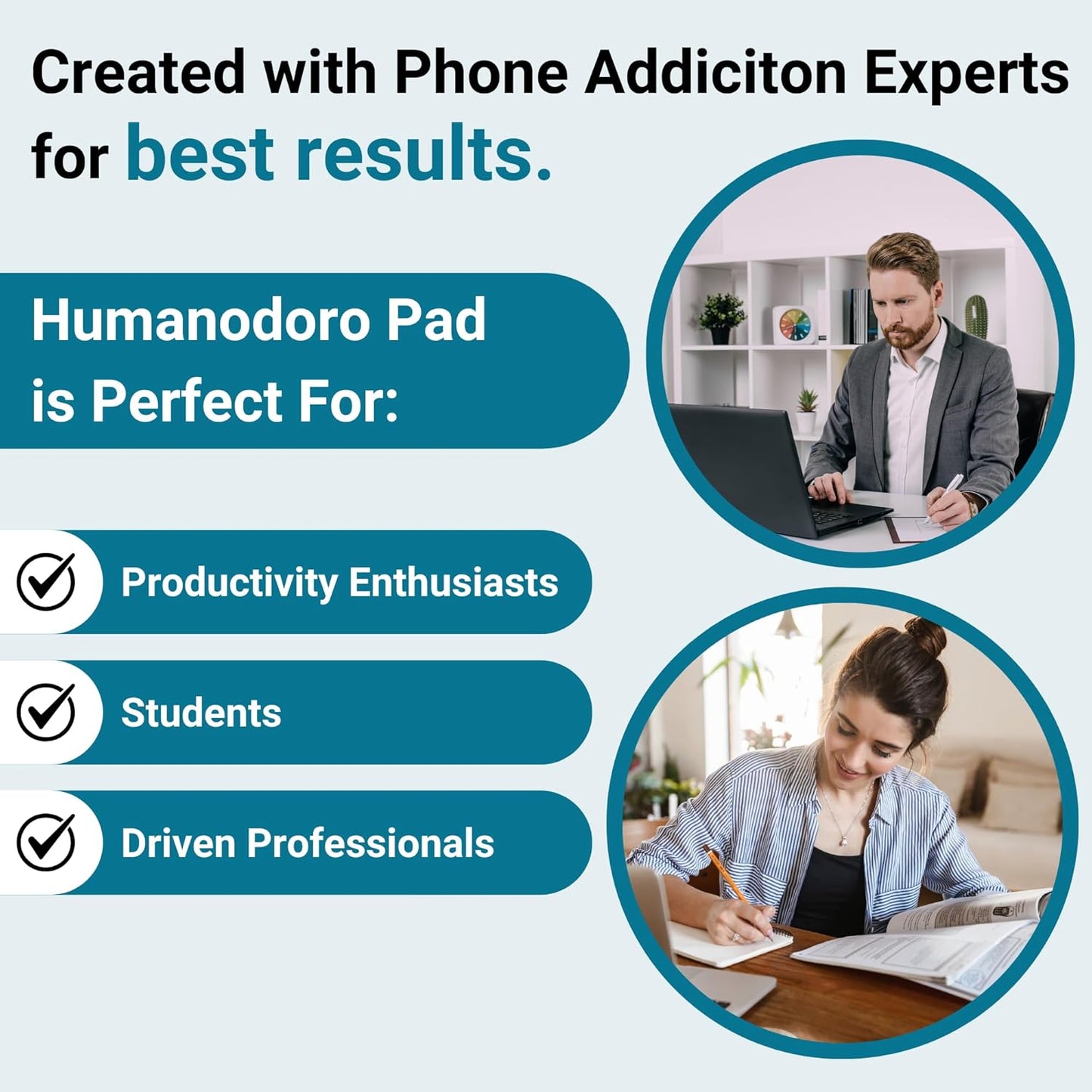 Smart Pomodoro Timer Smart Pad with Free Companion App | Boost Focus & Productivity | Minimize Digital Interruptions | Perfect for Work and Study | Made in EU
