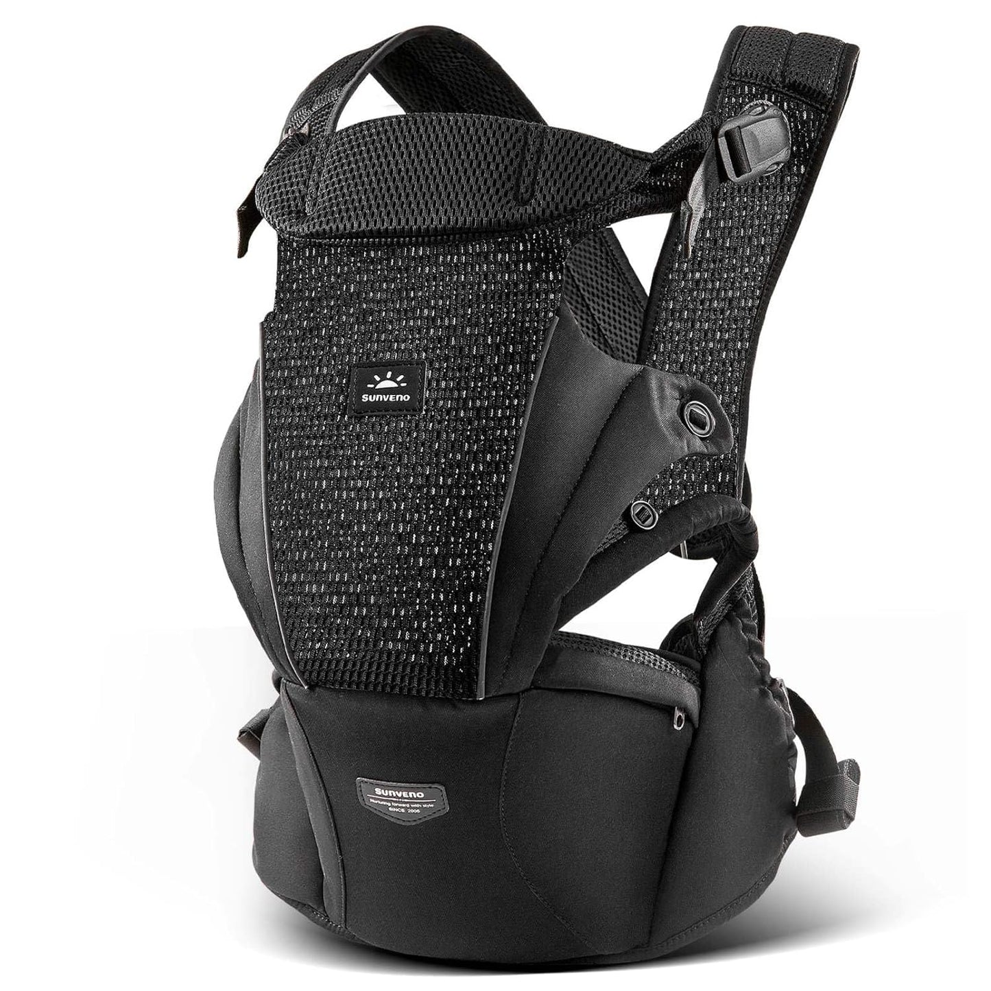 SUNVENO Baby Carrier for Newborn to Toddler – CPC-Certified Breathable Mesh Hip Seat Carrier, Supports 7-45 lbs for Inward/Outward-Facing Front & Back Carry, Adjustable Waistband, All-Season