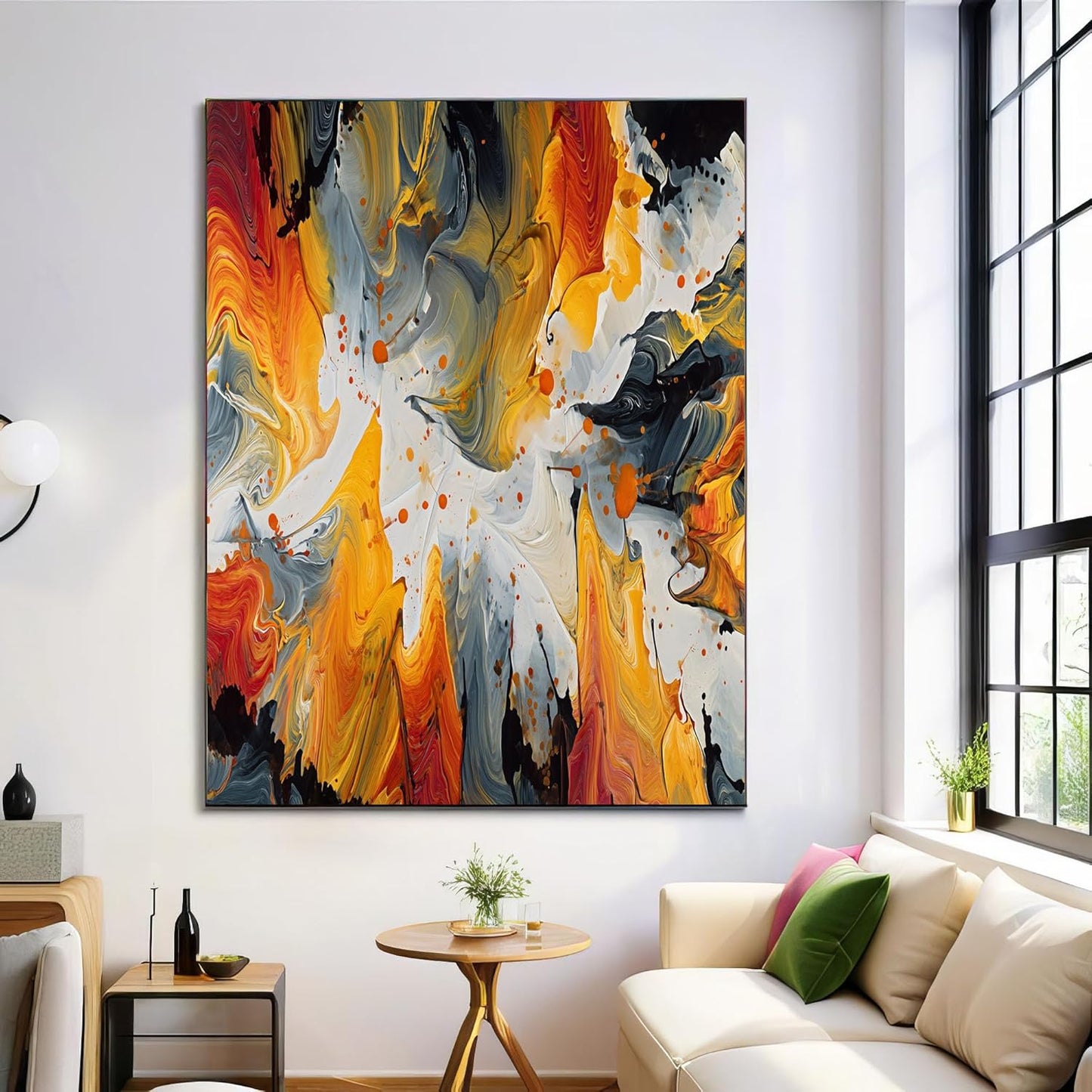 GDJSMIN Abstract Painting Wall Art, Marble Swirl Pattern Poster for Reading Room Living Room Decor 24 x 36 inch Unframed
