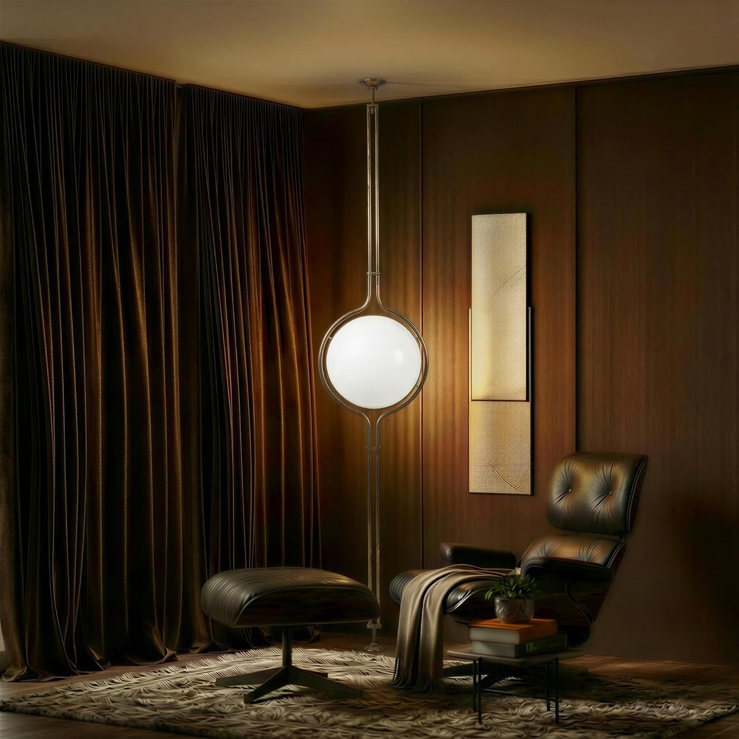 Residence Supply Zuru Floor to Ceiling Lamp - Adjustable 98"-110" Modern Pole Light with LED Bulb - Acrylic Globe Design - UL Certified - Sleek Metal Frame - Living Room & Bedroom Standing Lamp