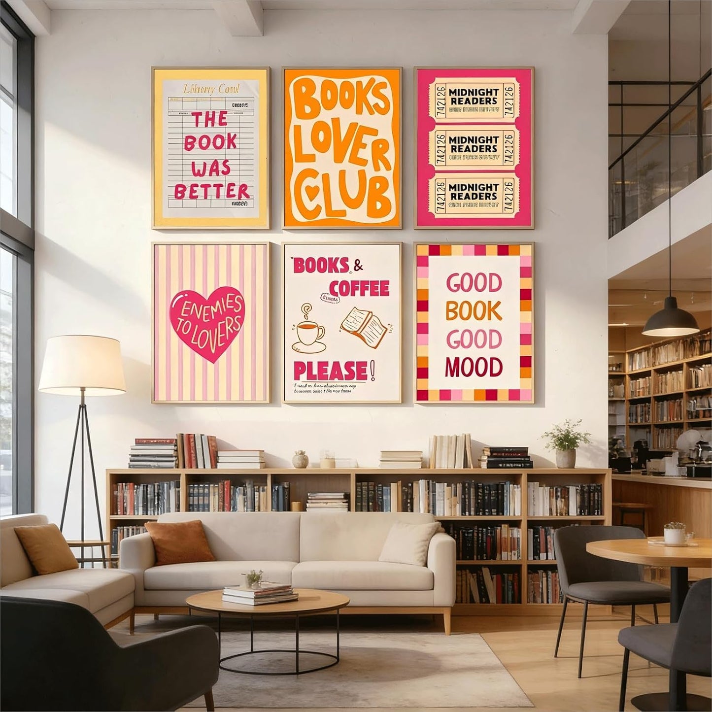 6Pcs Funny Reading Quotes Wall Art Book Reading Painting Pictures Wall Decor Trendy Preppy Book Club Poster Prints Artwork For Classroom Library Cafe Home Decoration 8X10 Unframed