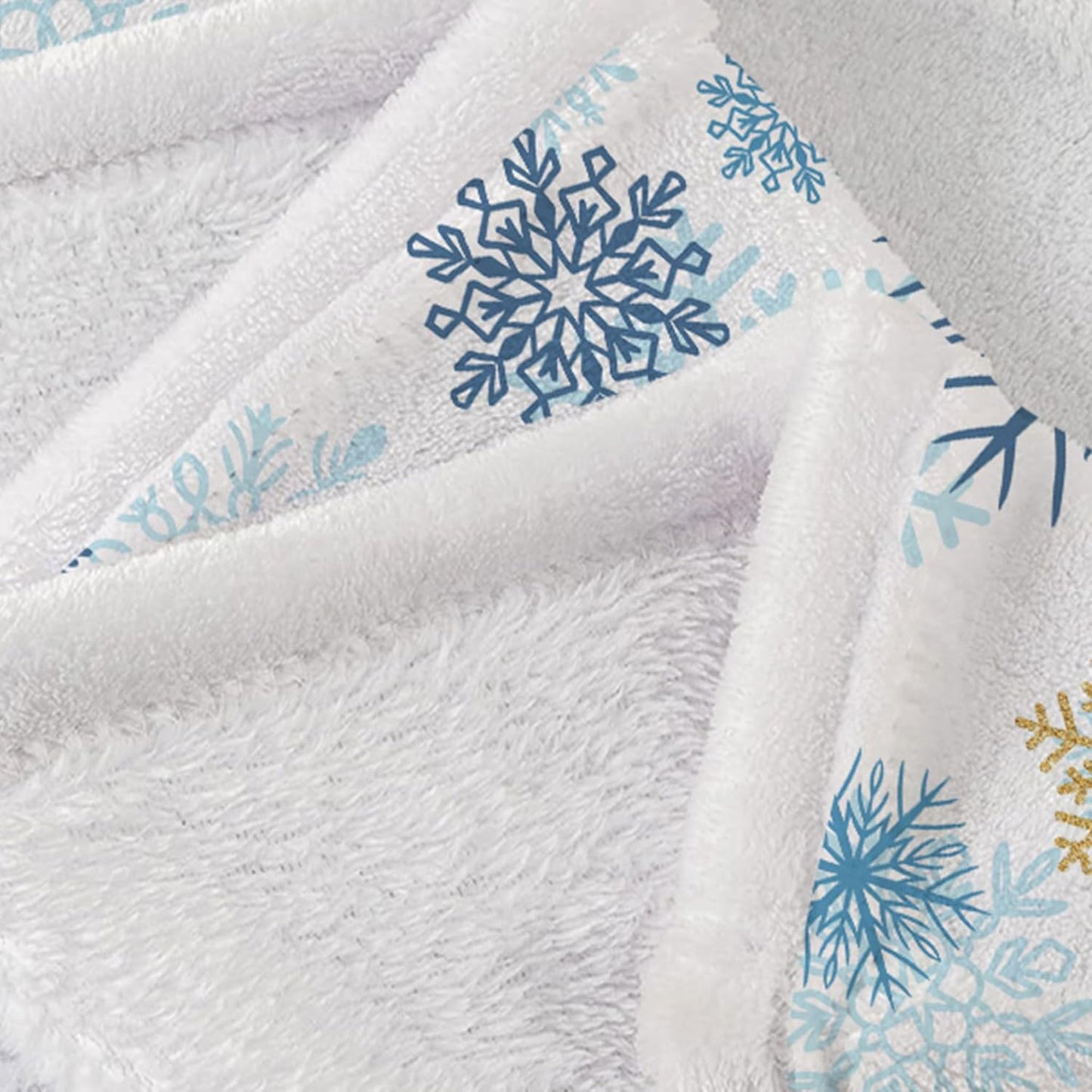 Christmas Throw Blanket, Winter Snowflake Christmas Fleece Blanket, Winter Snowflake Holiday Xmas Soft Plush Warm Cabin Throw for Couch Sofa Bed Decor 50" x 60" Blue