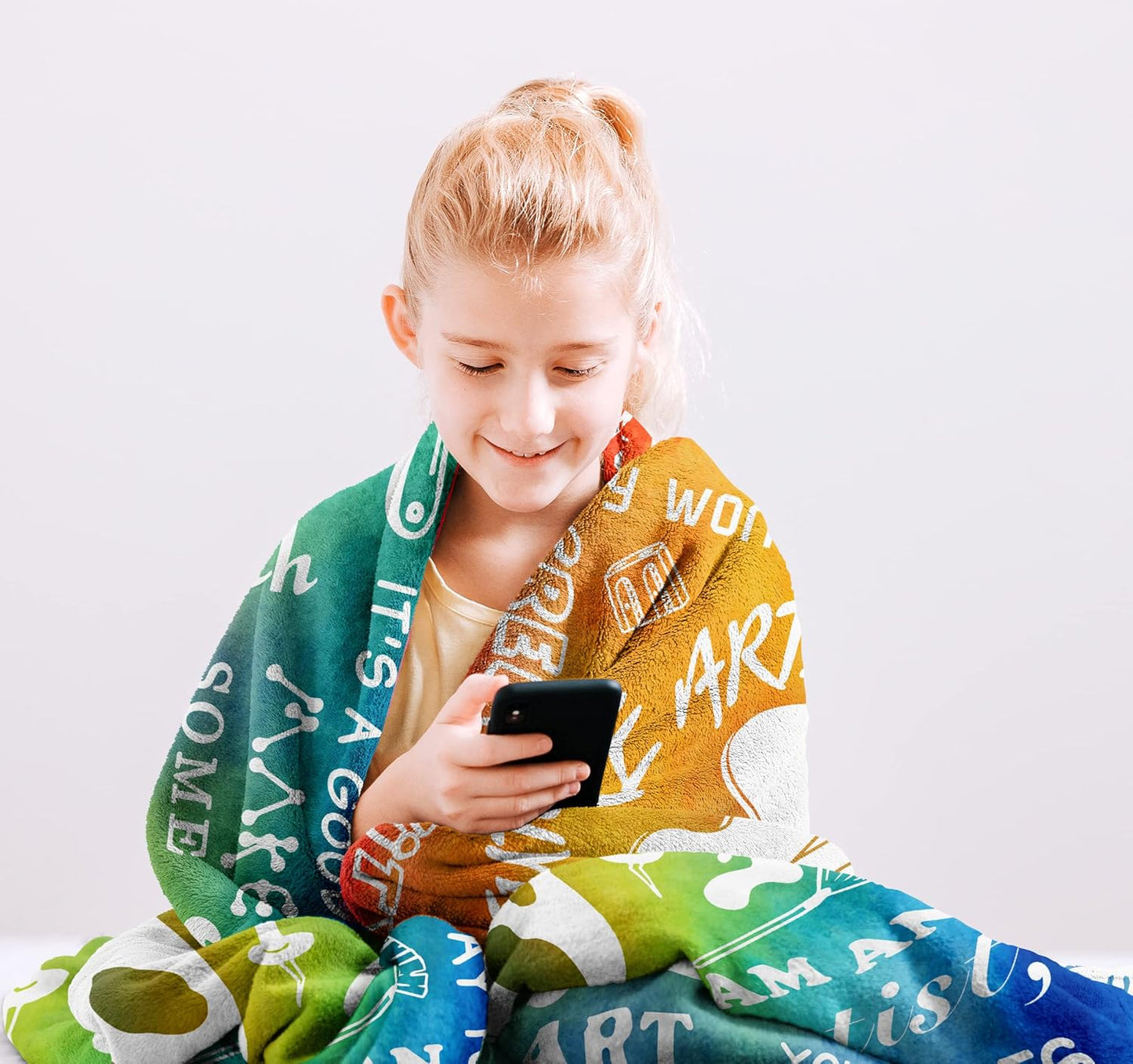 Gifts for Artists, Artist Gift Blanket 60"X50", Art Teacher Appreciation Present for Women Girls, Painters Drawing Gift for Girl, Christmas Birthday Gift for Art Lovers Teen Kids Blankets