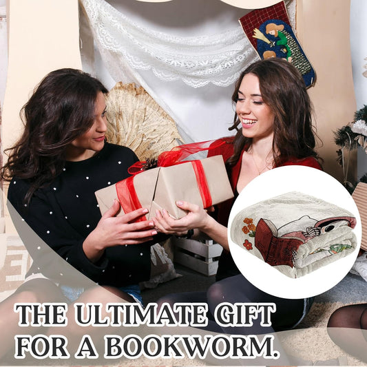 Gifts for Book Lovers Blanket, Books Lover Gifts for Women, Gift for Reader, Christmas Birthday Gift for Books Lover, Librarian/Book Nerd/Bookworm, Librarian Teacher, 60"x50"