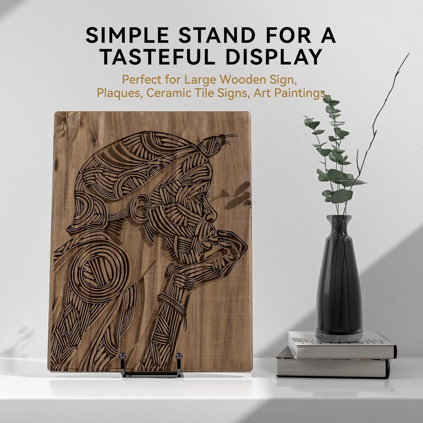 3 Pack10 Inch Large Plate Stands/Holder for Display, Metal Small Easels Picture Stand for Book, Platter, Plaque, Photo Frame, Table top Art