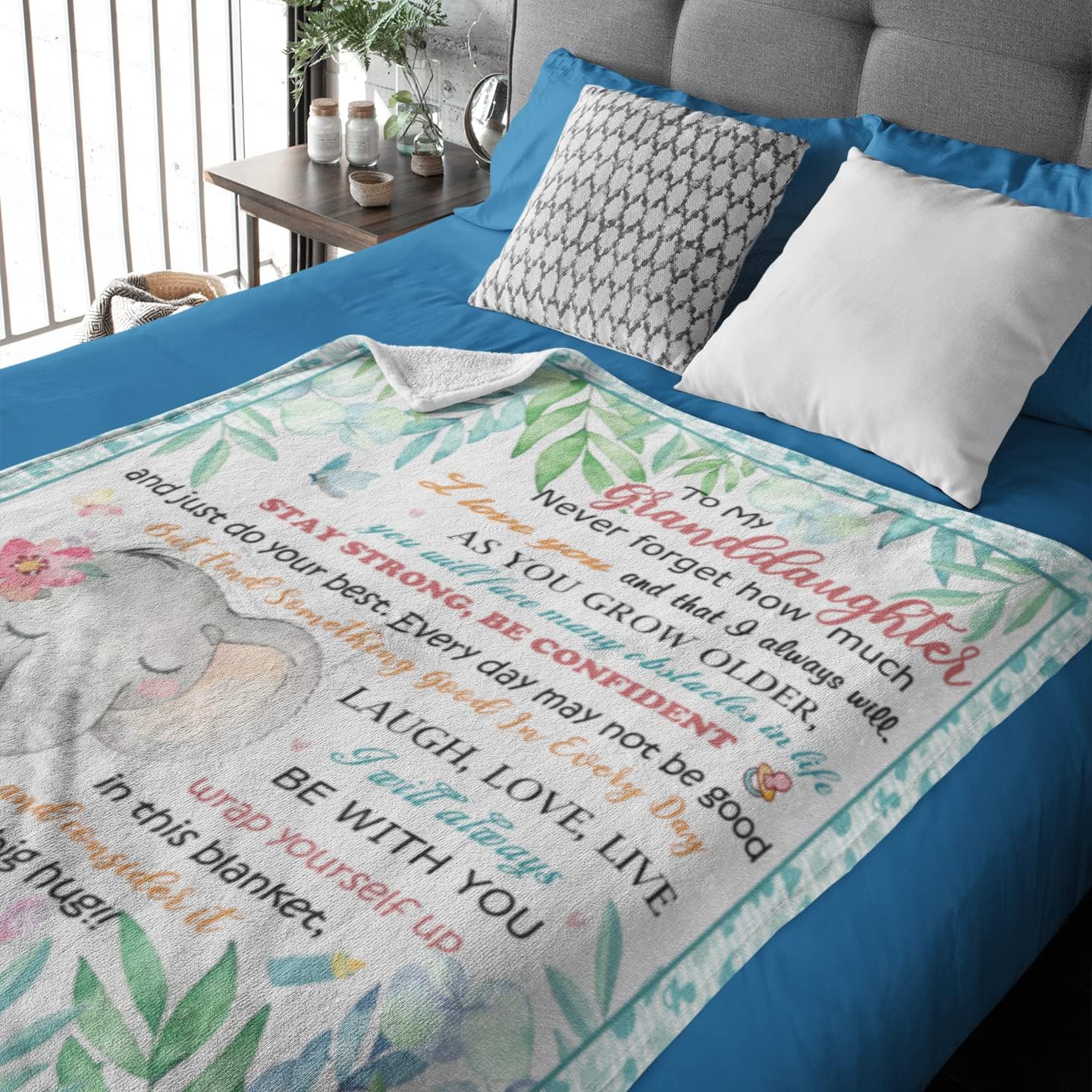 Xutapy Granddaughter Gifts from Grandma/Grandpa, Birthday/Graduation/Baptism Gifts for Granddaughter Blanket 40’’x50’’