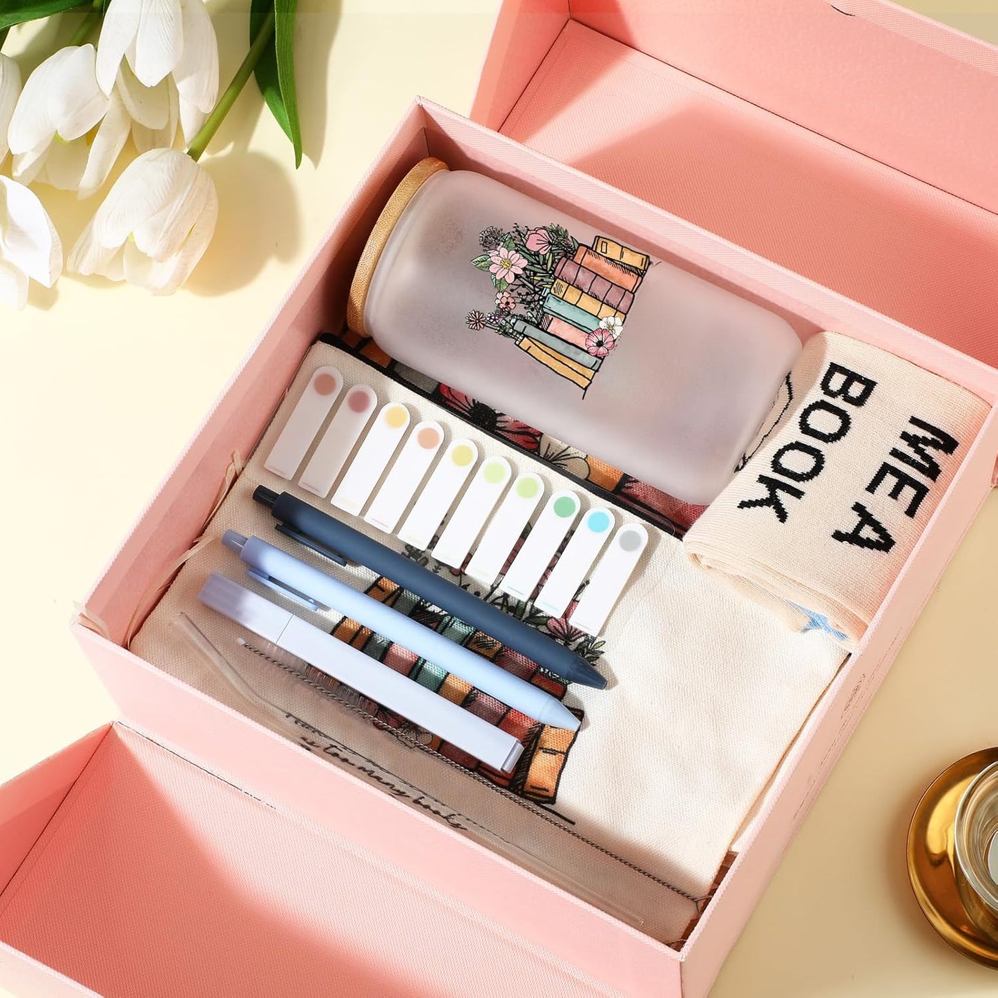 10 Pcs Book Lovers Gifts for Women Bookish Birthday Gift for Valentine's Day Reader Boss Book Club Customer Coworkers Teacher Nurse Professional Librarians Bookworms(Blue)