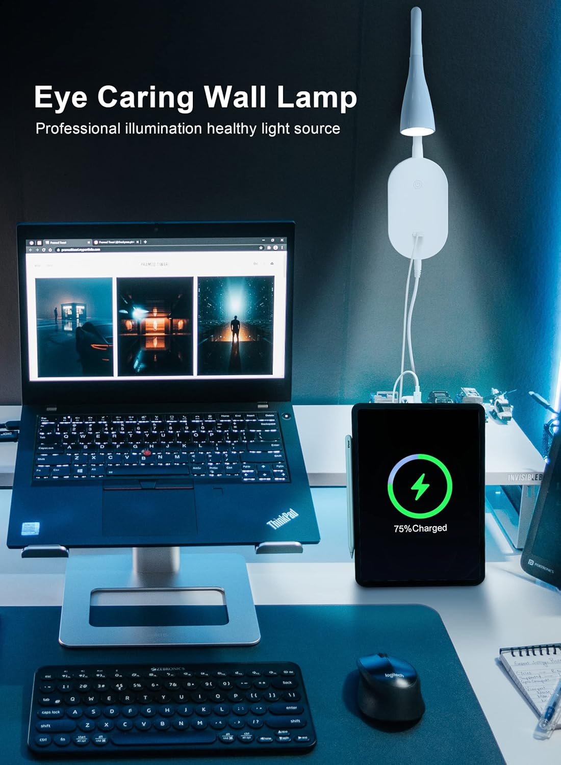 deeloop LED Wall Mount Reading Light for Bed, Reading Lamp with USB Output 5 Brightness Levels Touch Control Book Lights, 4000K Bedside Lamp Flexible Head Rotation, 2 Easy Install Options