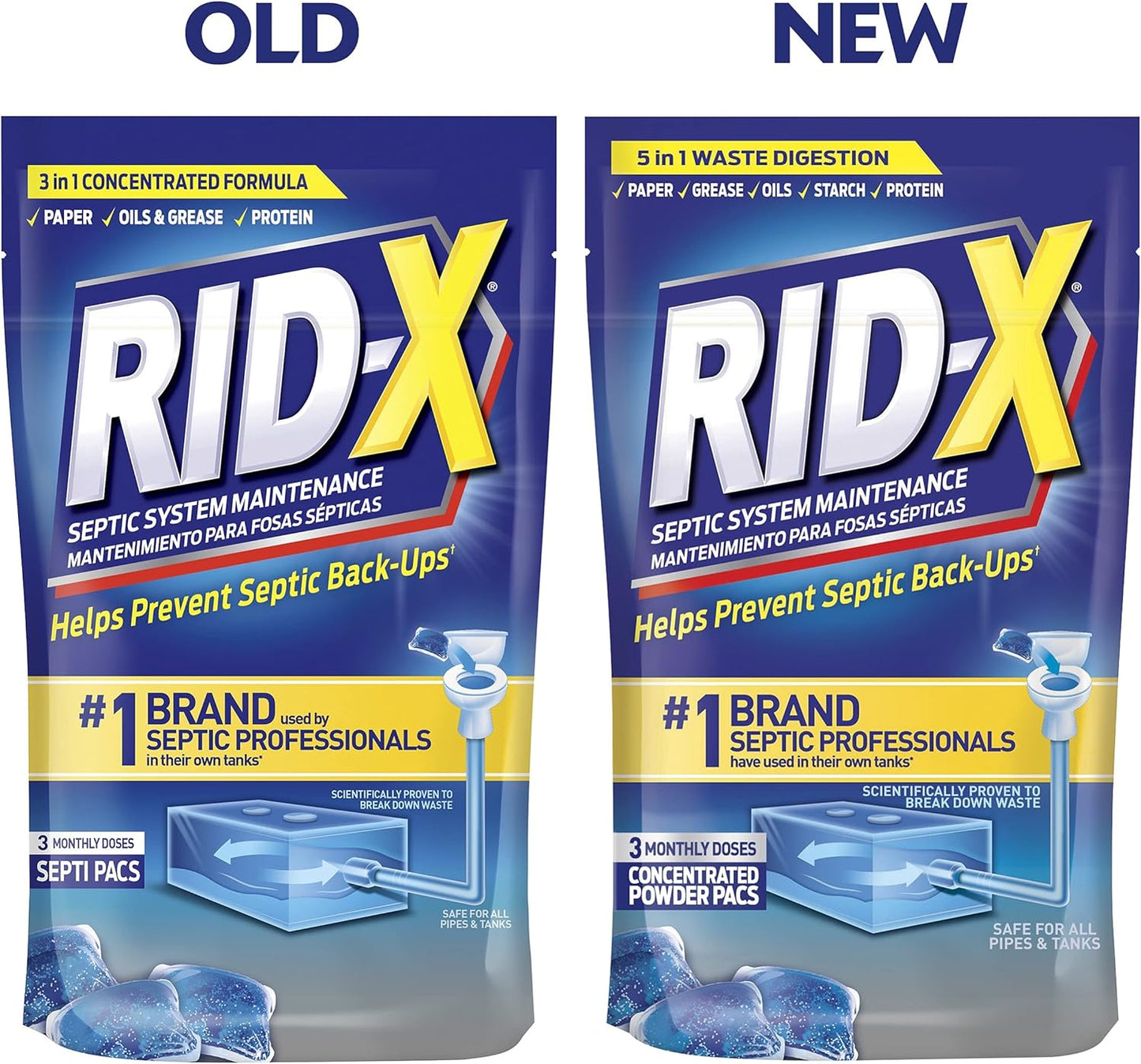 RID-X Septic Tank Treatment Pods – 3 Month Supply, Dual Action Enzymes and Bacteria to Break Down Waste & Prevent Backups