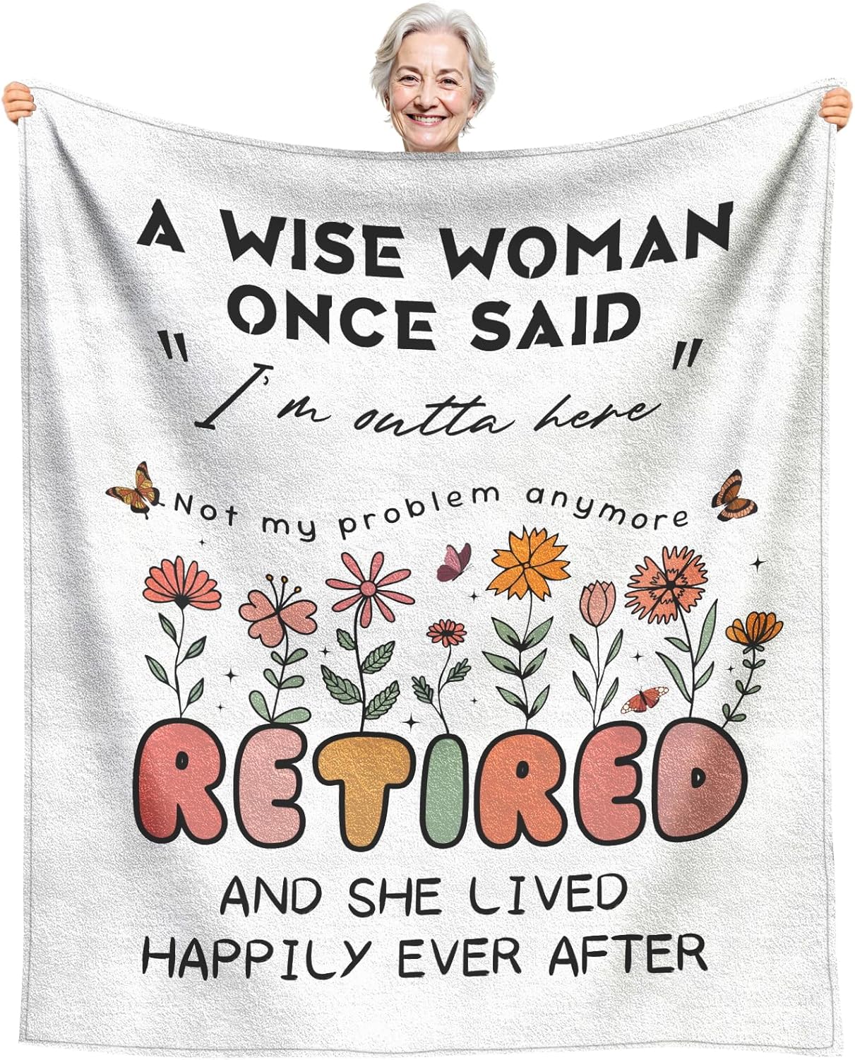 Retirement Gift for Woman 2026 Blanket 60" x 50", Retirement Gifts for Women Teacher Nurse, Farewell Going Away Goodbye Gifts for Coworker Retirees, Happy Retired Gift for Mom Grandma Sister