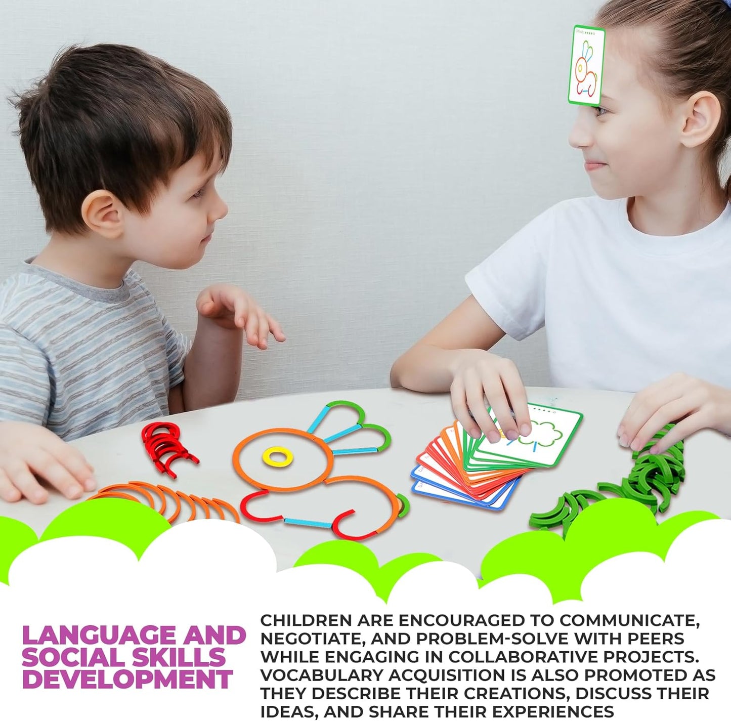 Stem Kids Toys for Creative Learning Building Educational Resources Kids Toy for Preschool and Kindergarten 3 4 5 6 Years Old Boys and Girls Brain Teaser Smart Sticks Toys