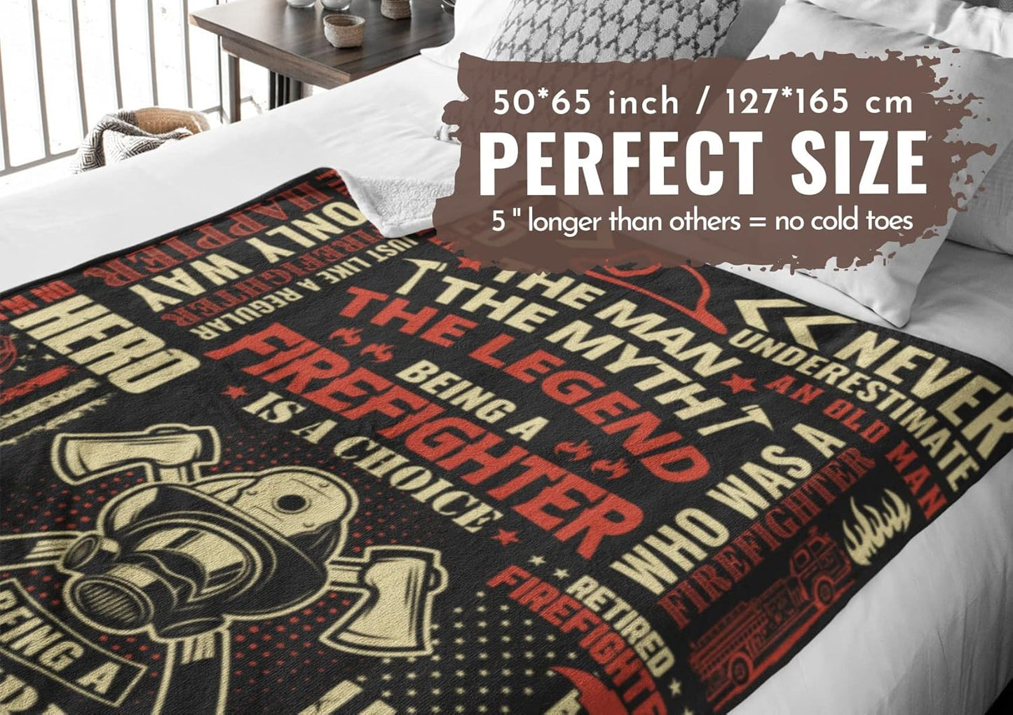 Retired Firefighter Gifts for Men, Retirement Throw Blanket for Fireman 65" x 50" - Being A Retired Firefighter is an Honor