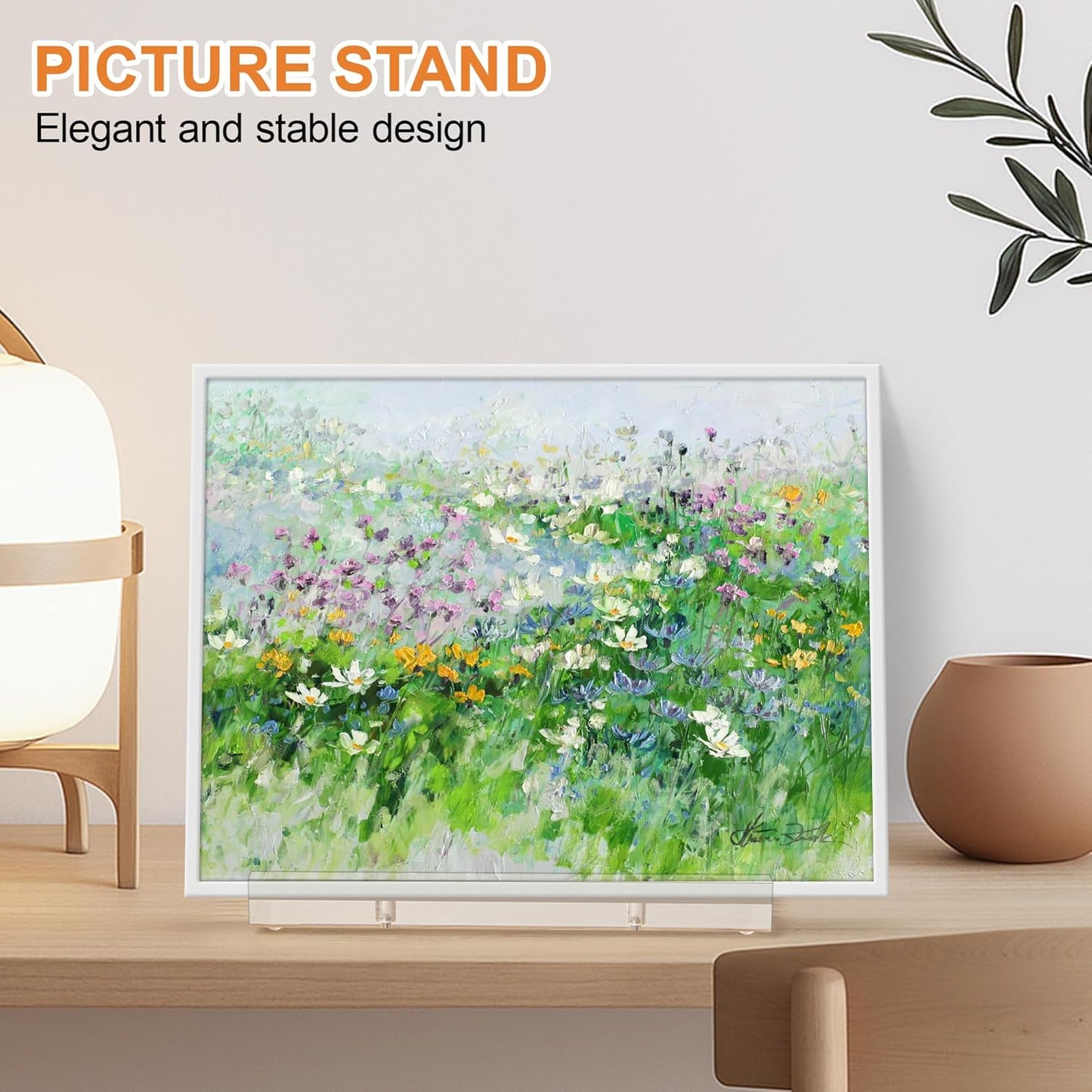 CHEPULA Heavy Acrylic Display Stand, Tabletop Art Display Clear Easel Stand for Books, Plates, Pictures, Frames