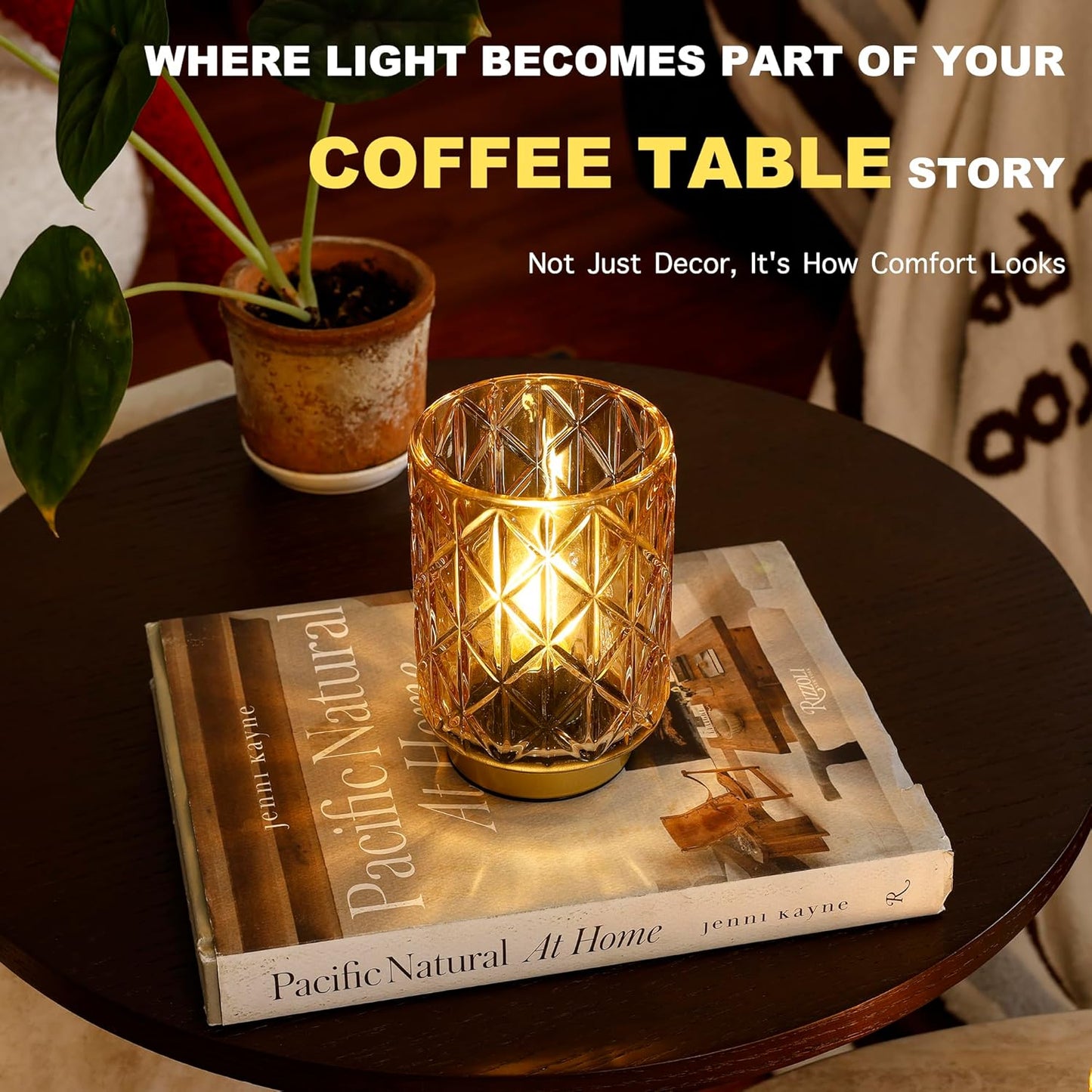 Battery Operated Table Lamp with Timer for Bookshelf/Bedside,Cordless Small Cozy Ambience Decorative Glass Lamps for Nightstand/Dorm/Office Cubicle/Desk/Counter Table Decor(Golden)