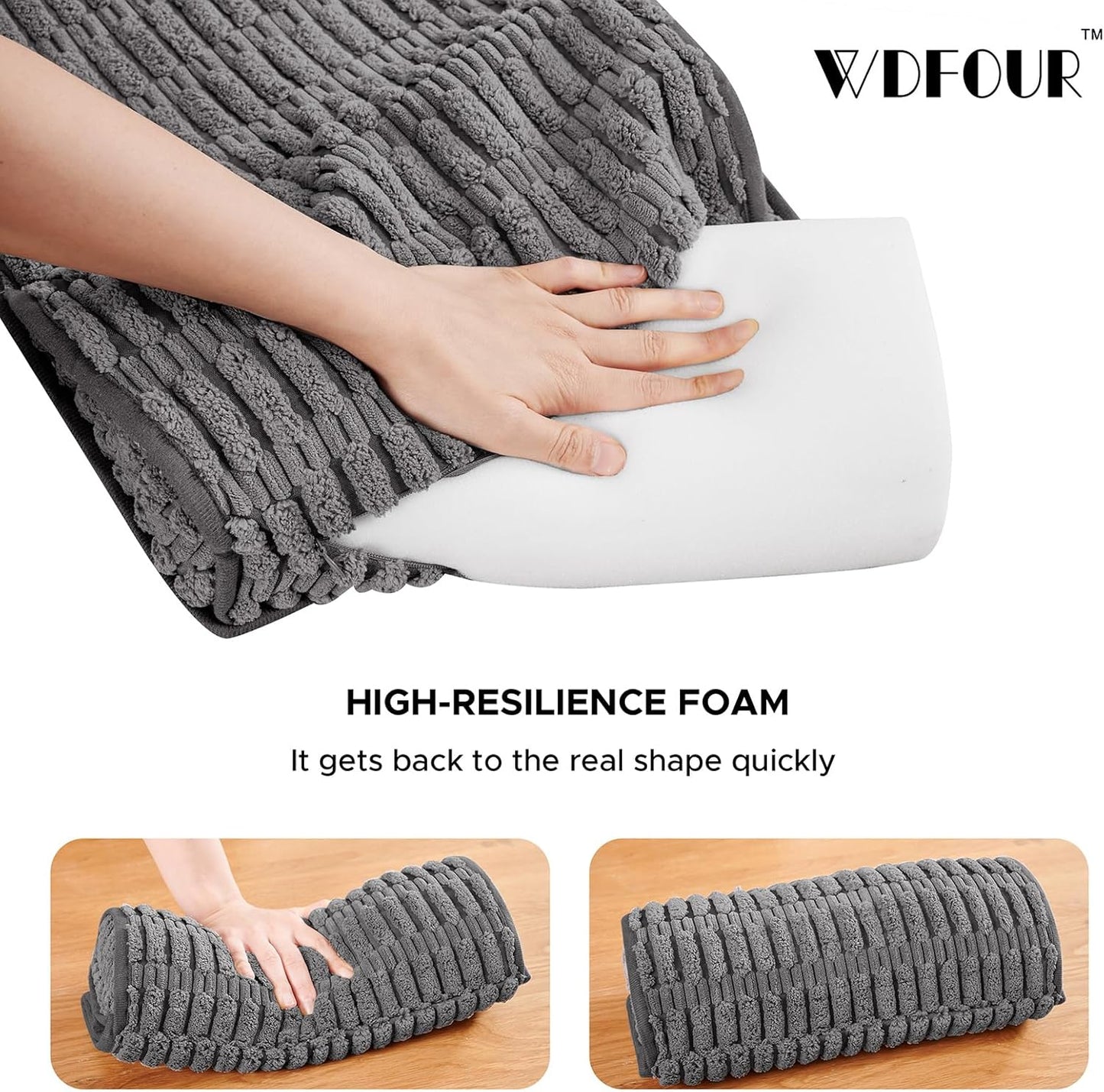 WdFour Headrest Memory Pillow,Neck Pillow, Support Cushions for Back for Sofas, Recliners, Office Chairs, Massage Chairs for Neck Pain Relief and Cervical Support. (Gray, 13" Wx5.5 Lx3 D)