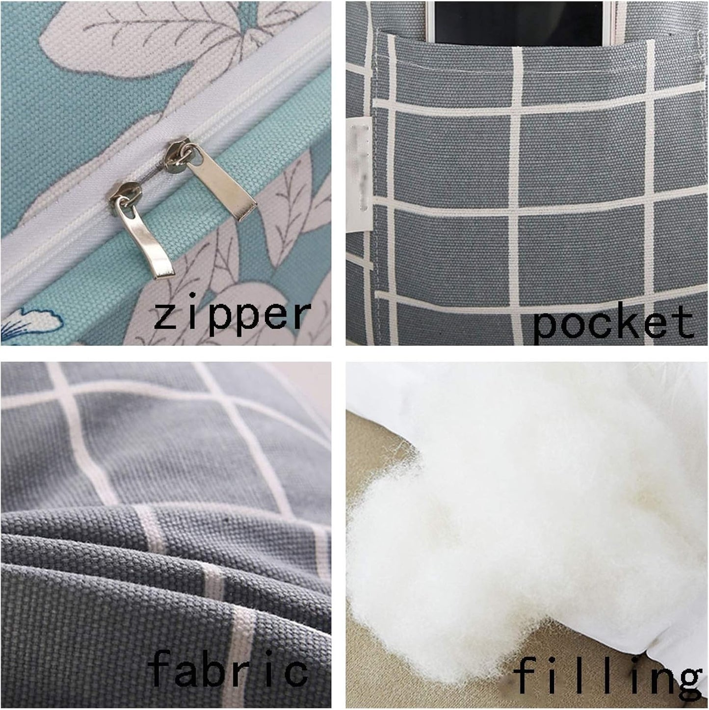 Reading Pillow Canvas Fabric Lumbar Support Cushions Extra Large Backrest for Home Office Travel 2 Color 10 Size Optional (Color : B Size: 45cmx30cmx55cm+55cmx33cmx33cm) (H:55cmx33cmx33cm)