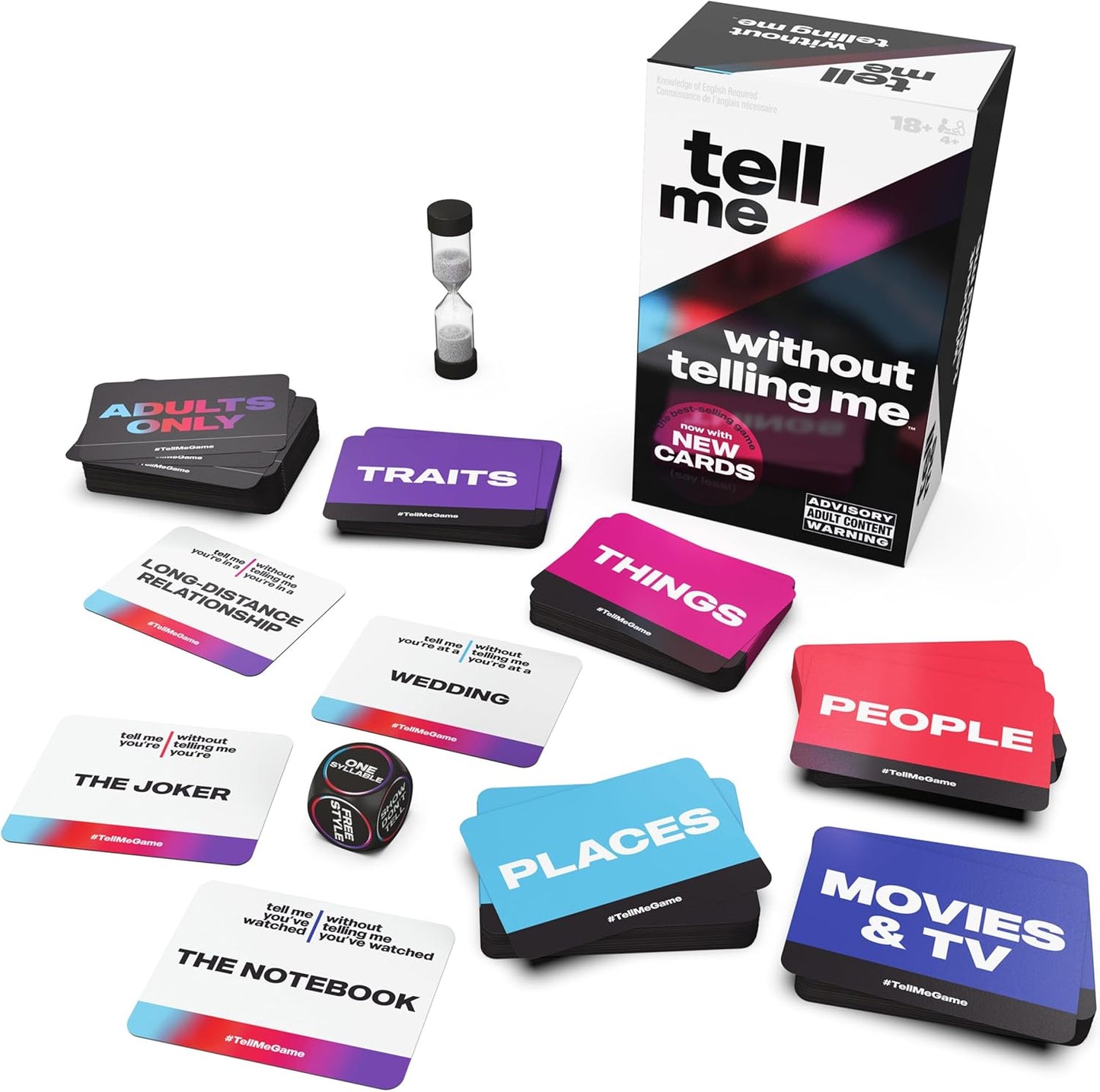 Spin Master Games, Tell Me Without Telling Me, 2025 Edition with New Cards, The Viral Adult Party Game for Friendsgiving, Adult Card Game, 4+ Players, for Ages 18 & Up