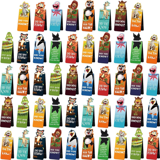 Sepamoon 12 Pcs Magnetic Bookmarks Bulk Magnetic Page Clips Cute Magnet Page for Valentines Markers Funny Animal Bookmarks Book Lovers Gifts for Reading Party Favor Students Teachers (Animal Style)