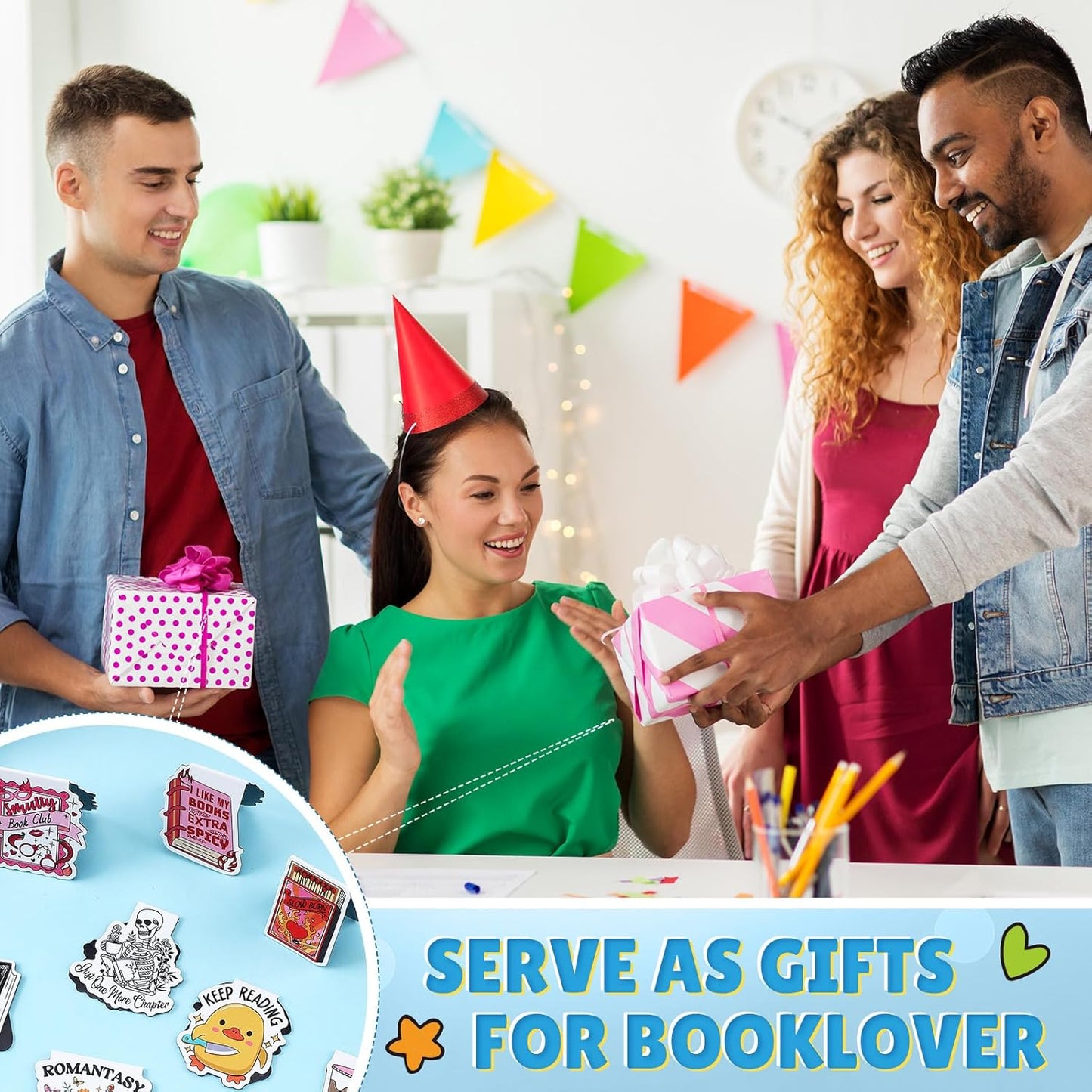 Skyygemm 18 Pcs Funny Magnetic Bookmarks Magnet Bookmarks Fun Cute for Reading Bookworm Booklover Women Work Adults Travel School Teacher Office Supplies Gifts