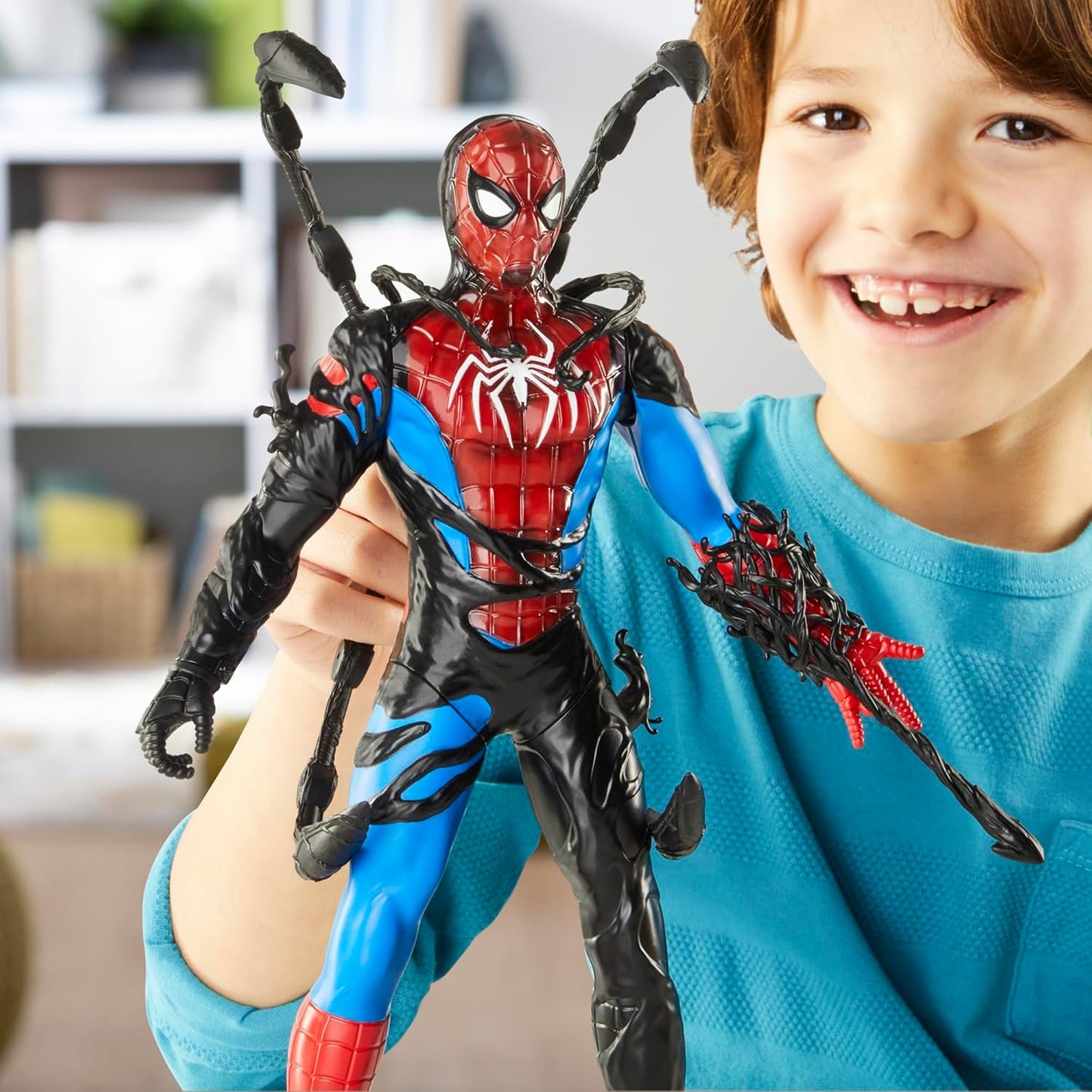 Marvel Spider-Man VenomVersus Spider-Man Liquid Shifter Action Figure with Accessories, 11-Inch-Scale Super Hero Toys for Kids Ages 4 and Up