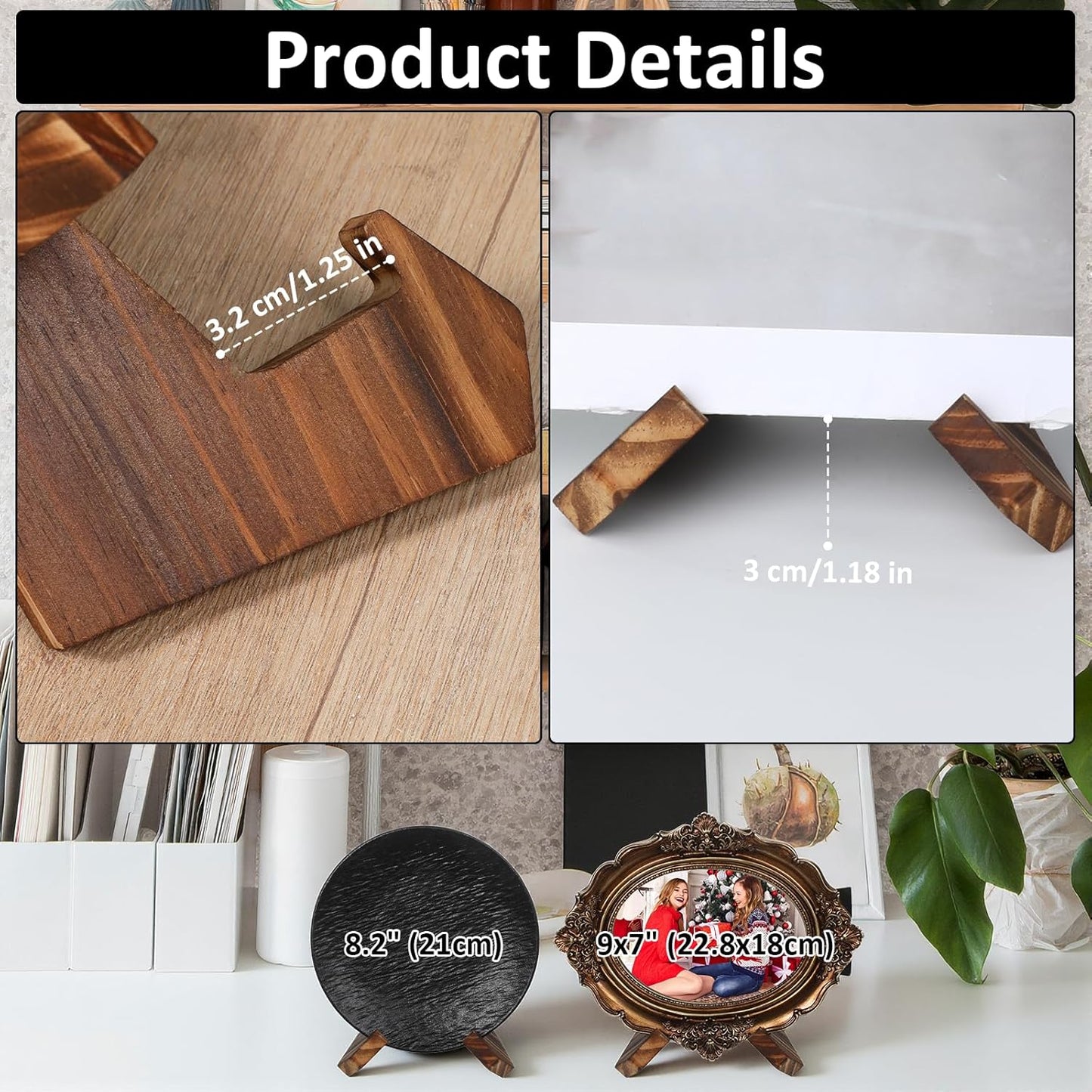 Wooden Bowl Display Stand,Small Plate Stand Wooden Plate Stands Cook Book Stands Latter Easel Holder for Decorative,Pottery, Bowls,Picture,Dish,Book