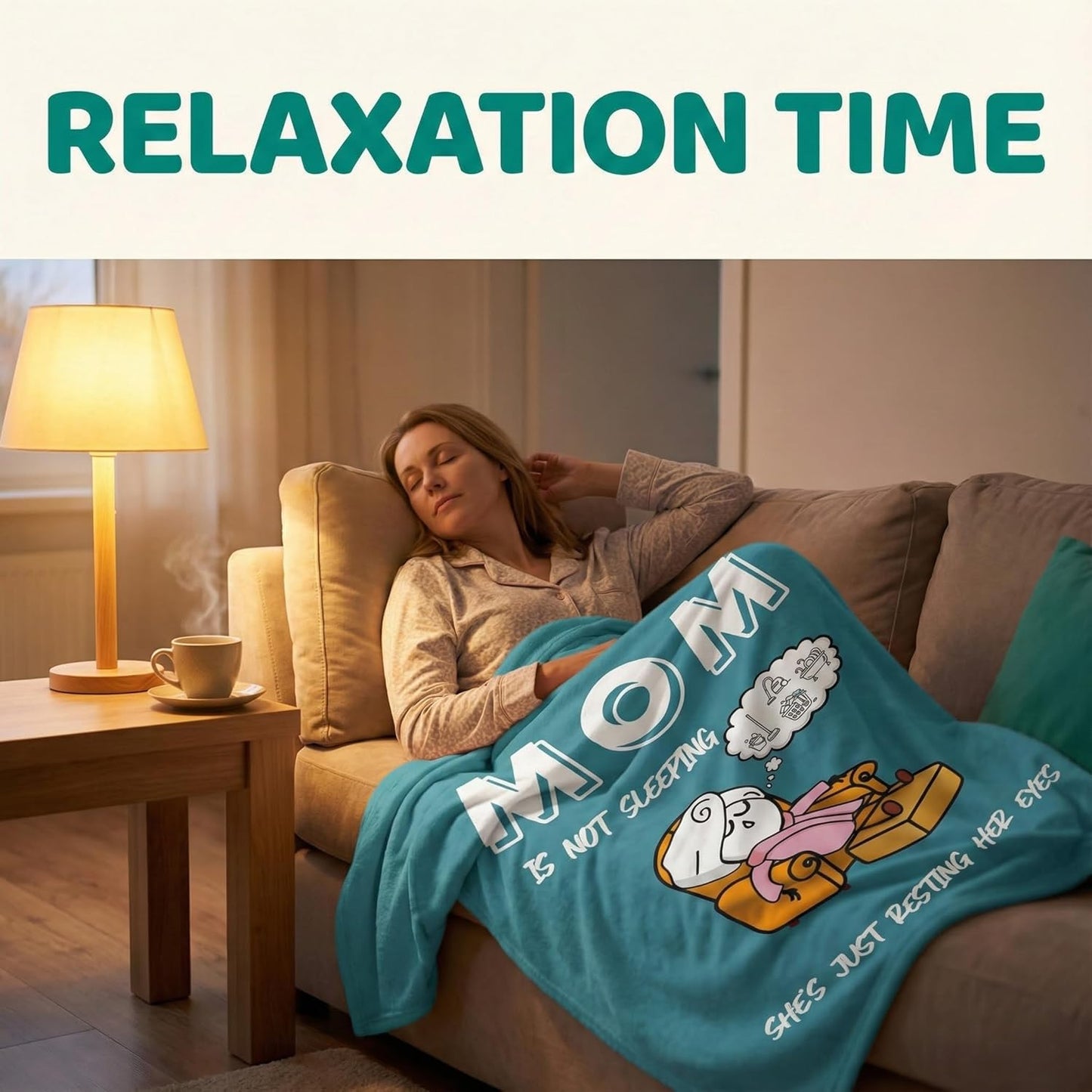 Funny Christmas Birthday Gifts for Mom from Daguther Son I'm Not Sleeping Throw Blanket Funny Soft Travel Blanket Present New Mom Gifts Mommy Mama Blanket for Cozy Naps 60"x50"