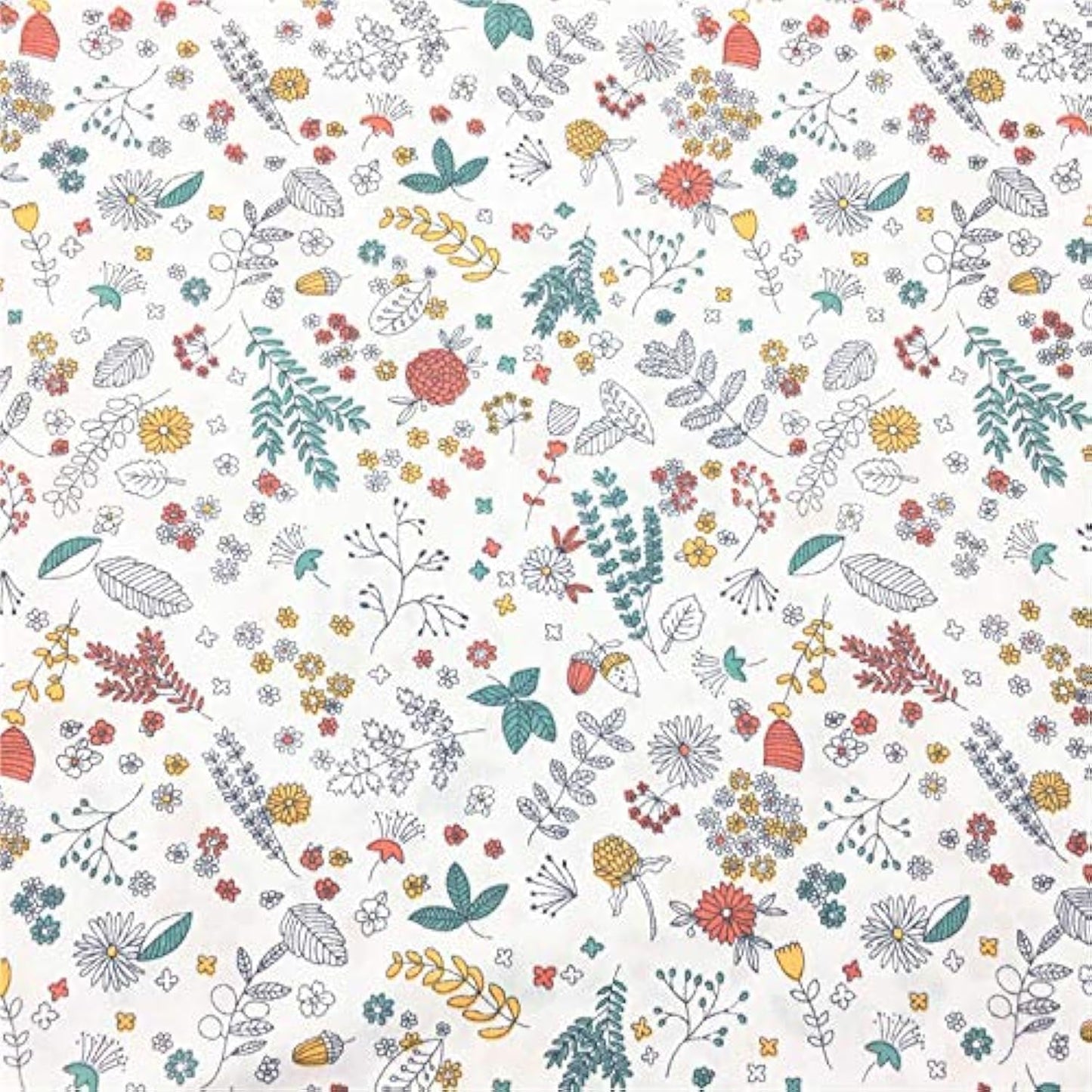 TAOSON 100% Cotton 300 Thread Count Body Pillow Cover Pillowcase Pillow Protector Cushion Cover with Zippers Only Cover No Insert (013 White Flower Leaves,21"x54") Fits 20 x 54