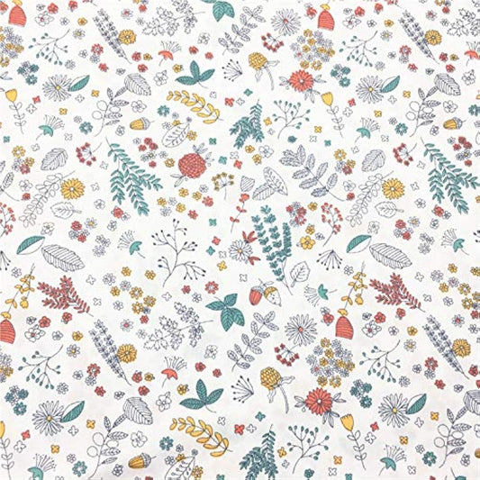 TAOSON 100% Cotton 300 Thread Count Body Pillow Cover Pillowcase Pillow Protector Cushion Cover with Zippers Only Cover No Insert (013 White Flower Leaves,21"x54") Fits 20 x 54