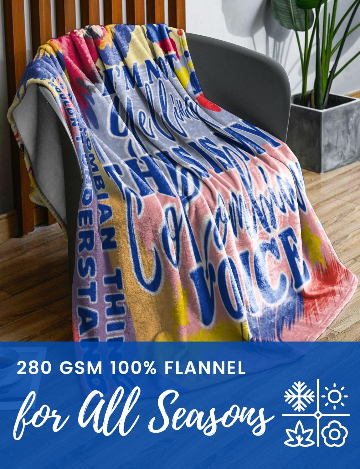 Colombian Gifts, Colombian Blanket for Women, Men, Coworkers, Besties, Wife, Throw Blanket 50x65 Inche - I'm Not Yelling