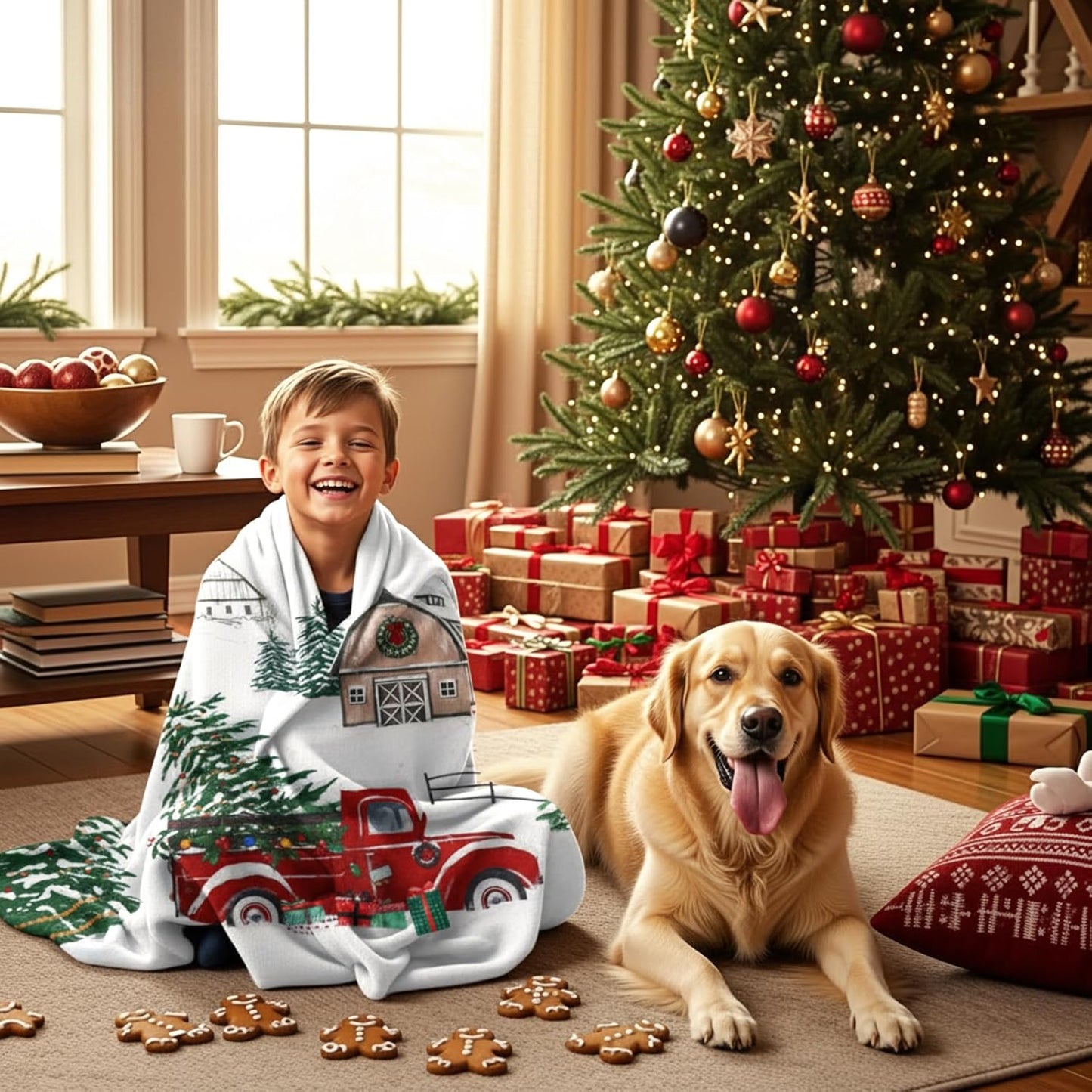 Christmas Flannel Throw Blanket 50x60 Inch – Soft 230 GSM Holiday Fleece Blanket for Couch, Bed & Sofa – Winter Xmas Decor & Gift for Adults and Kids