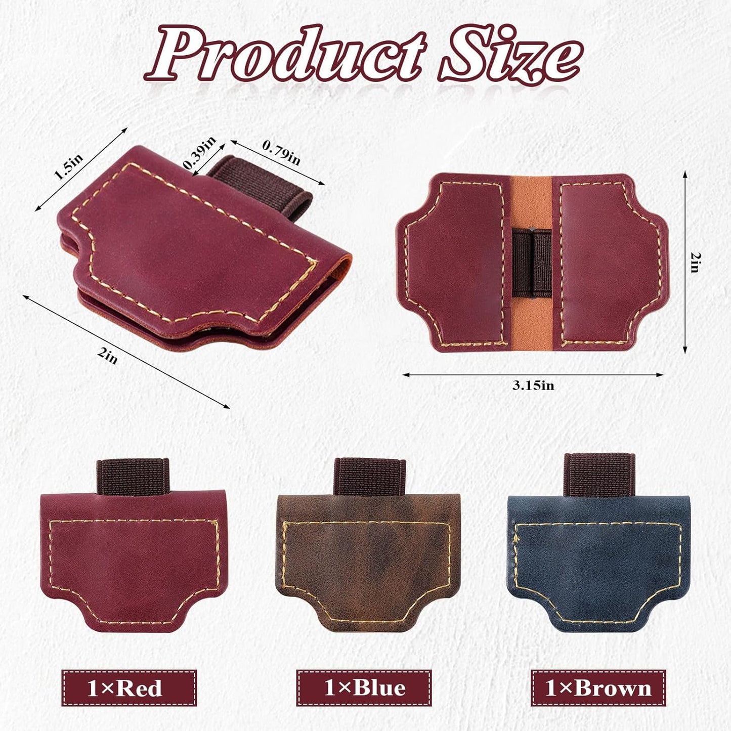 3 PCS Magnetic Pen Holders, Vintage Pen Holder for Notebook, Journal, Magnetic Pen Loop Holder Set for Readers, Book Lovers, PU Leather Book Mark Pencil Holder Clip for Women Men