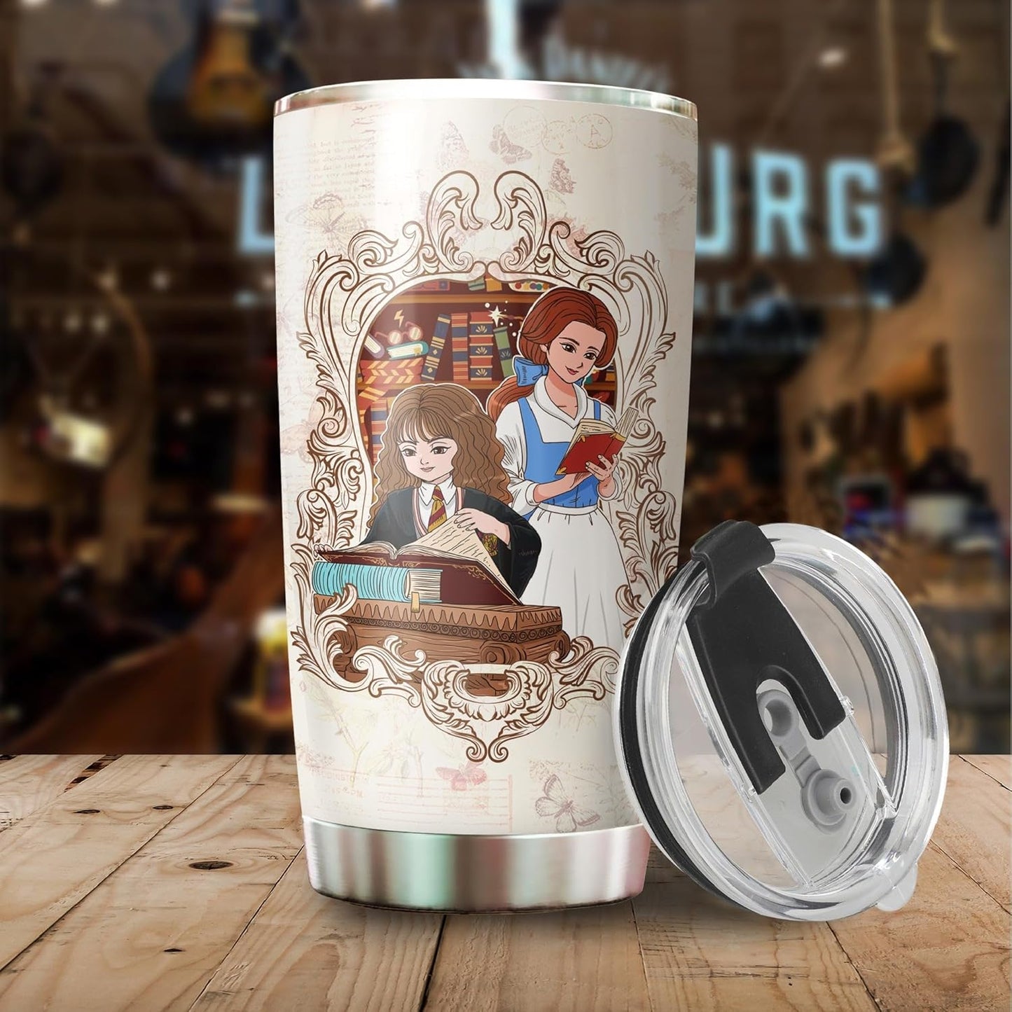 Book Lover Tumbler - Stainless Steel Insulated Drinking Cup - 20 oz - for Hot and Cold Drinks - Gift for Book Readers, Nerd, Bookworms
