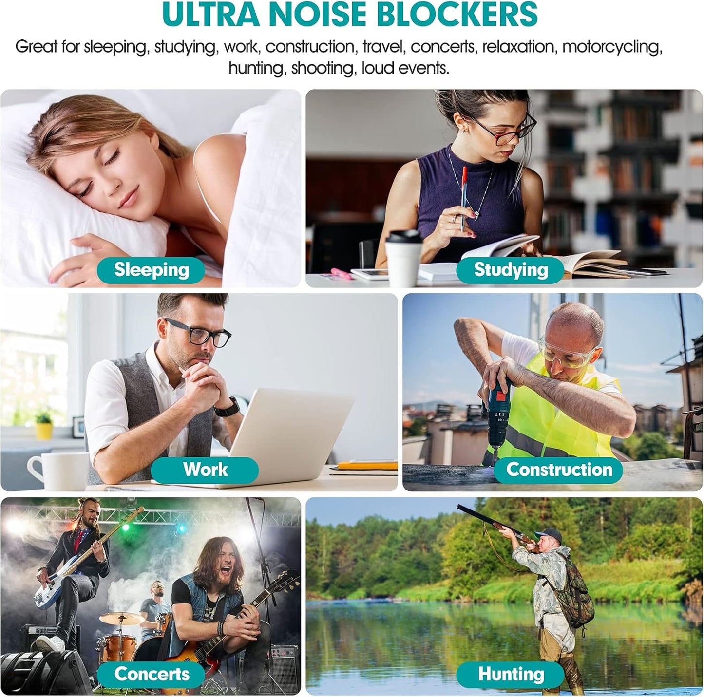 200 Pairs Black Foam Ear Plugs - 33dB NRR Noise Cancelling, Durable & Comfortable, Individually Wrapped for Work, Construction, Shooting, Travel, Loud Events