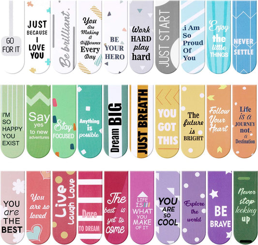 Inspirational Women History Month Quotes Magnetic Bookmarks Encouraging Bookmarks Magnet Page Markers Positive Magnetic Page Clips Bookmark for Students Teachers School Home Office Supplies(30 Pcs)