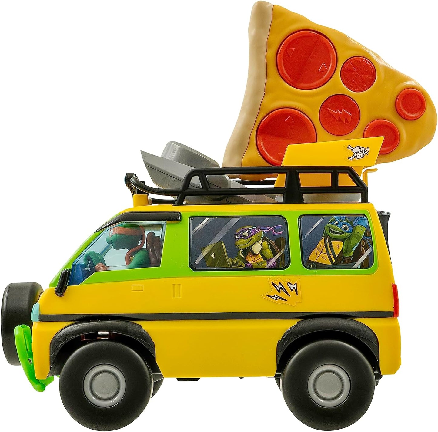 Teenage Mutant Ninja Turtles Toy, Pizza Blaster RC Vehicle with 6 Foam Pizza Launchers, TMNT Remote Control Toy for Kids, Mutant Mayhem, Ages 5+