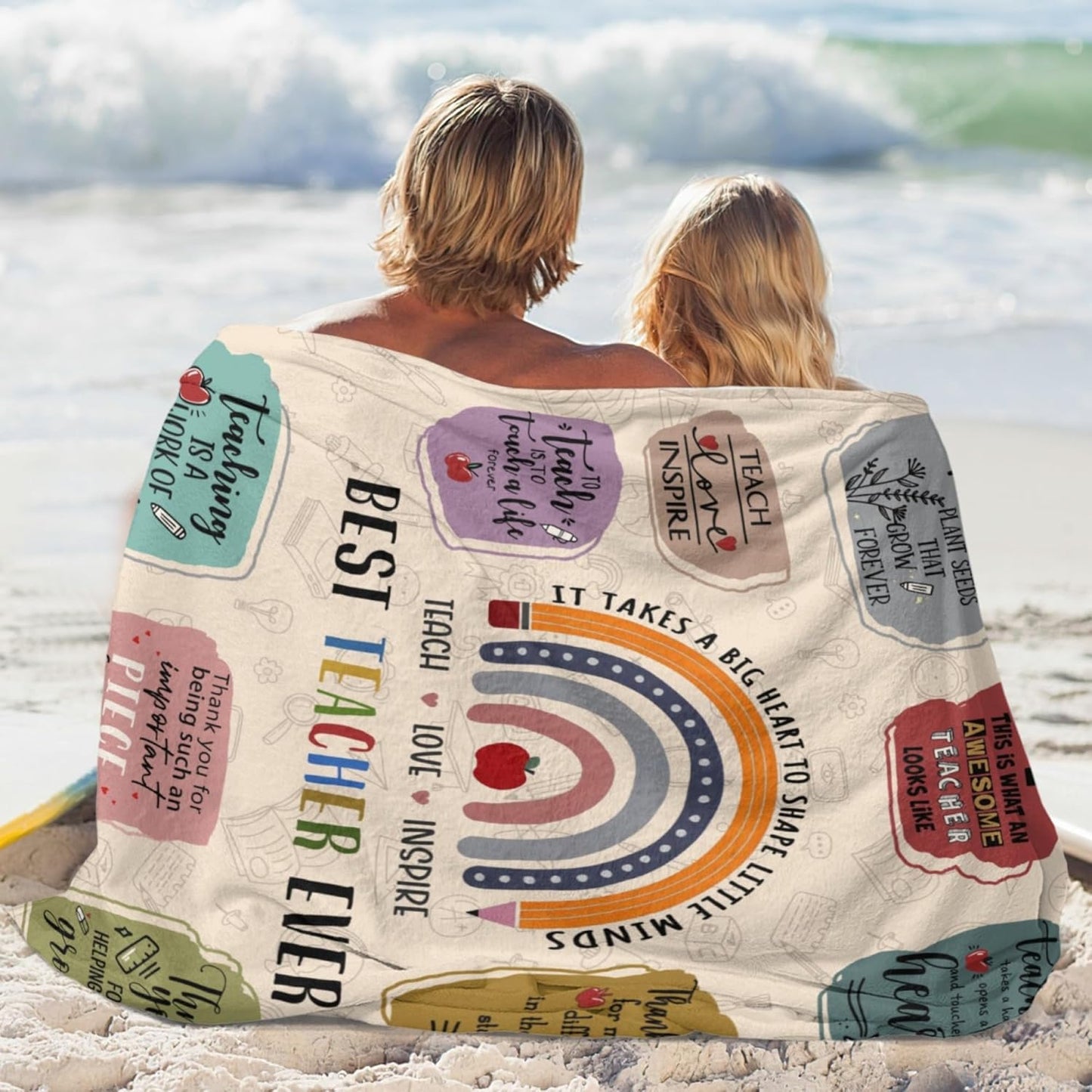 Teacher Appreciation Gifts Blanket, Best Teacher Ever Gift, Happy Teachers' Day Throw Blanket 60"x50"