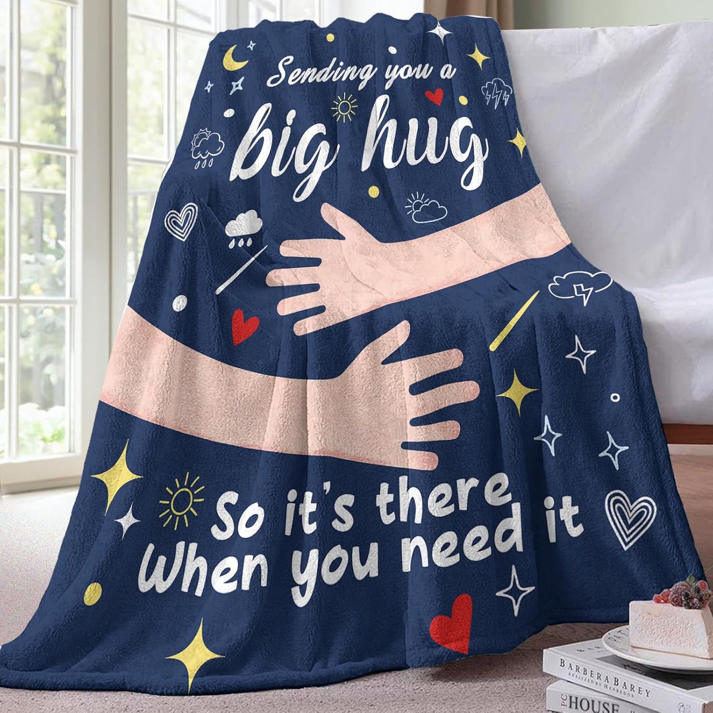 Get Well Gifts for Women Men Flannel Throw Blanket, Sympathy Thinking of You After Surgery Healing Gift Idea, Sending Hug Inspirational Cancer Care Present for Friend Sister Coworker 50''x60''
