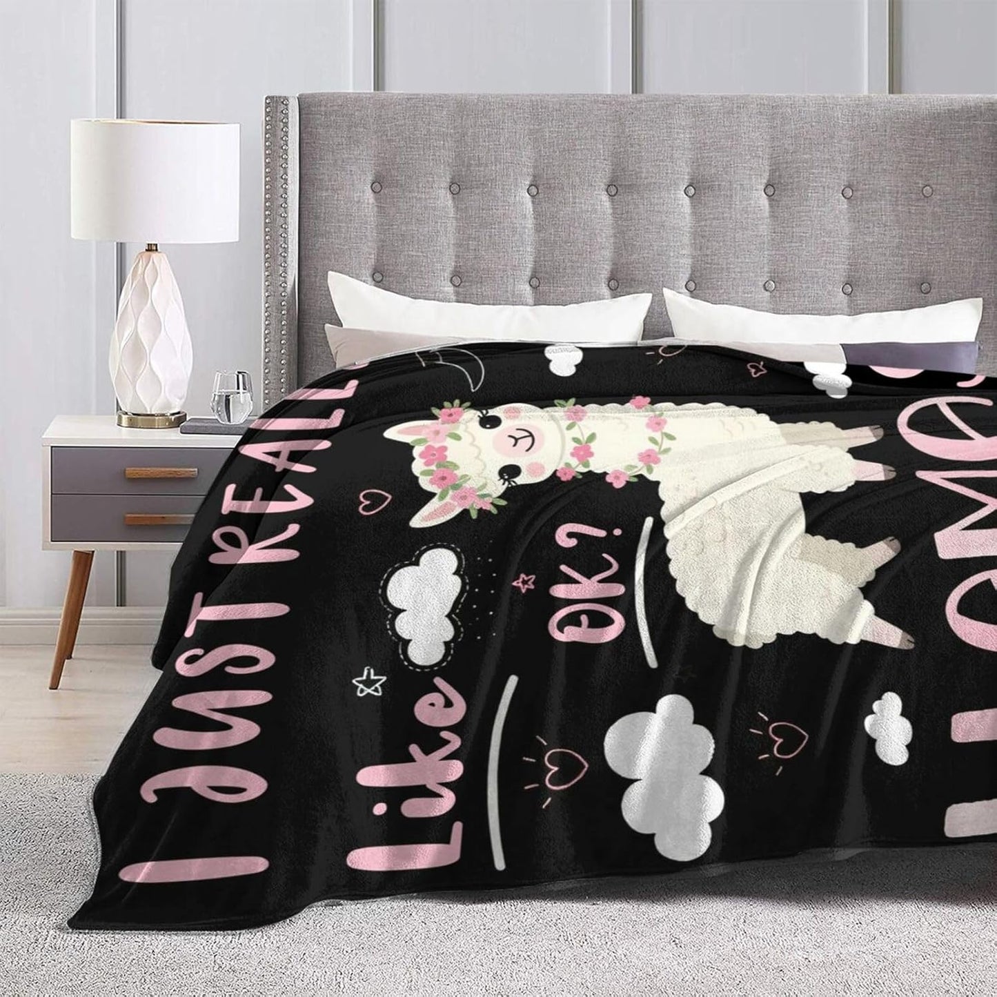 Cute Llamas Blanket, Soft Plush Fleece Animal Throw Blanket - Cozy Warm Stuff Blankets Bedding Llamas Gifts for Women Girls Kids Adults 40"X50"
