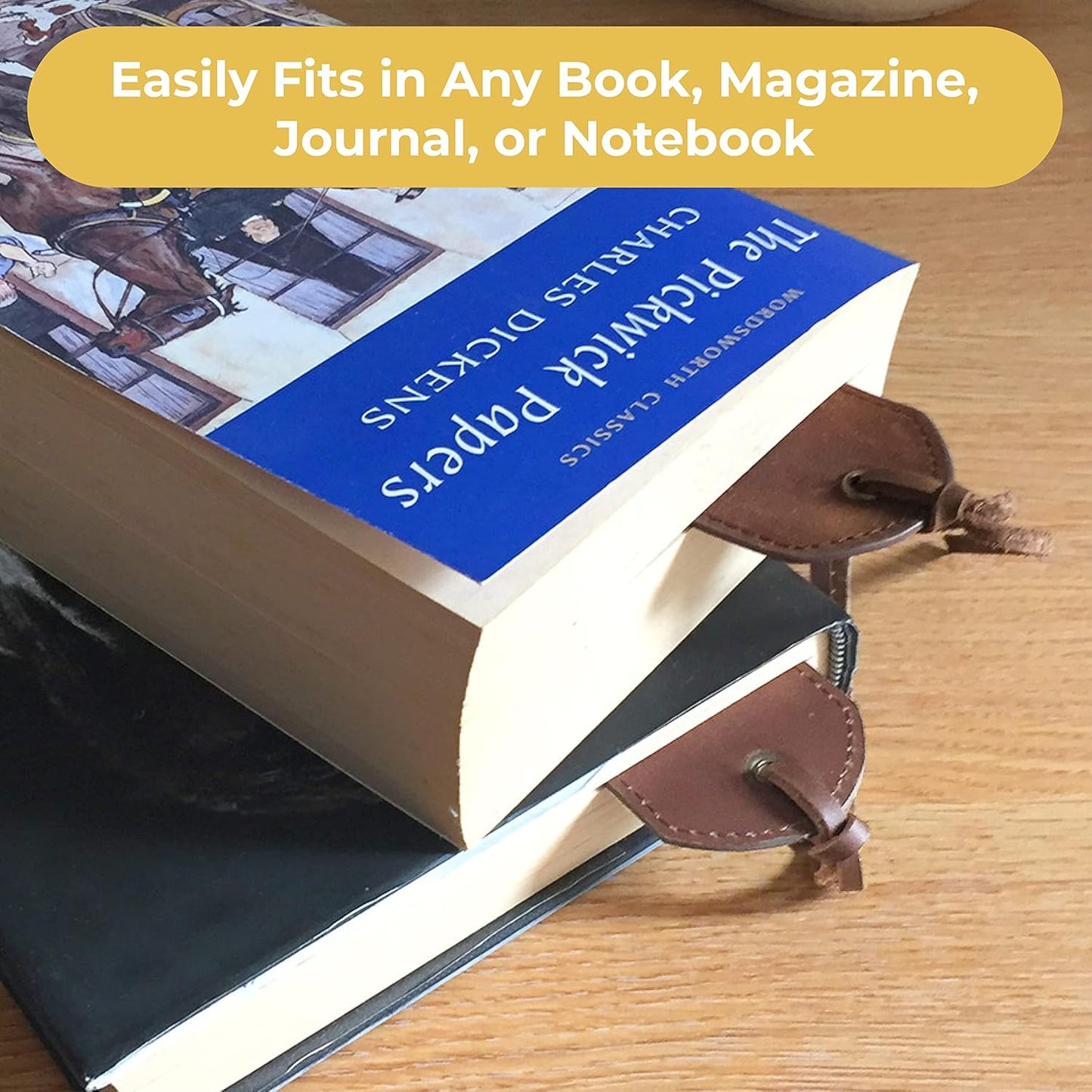 Leather Bookmark Handmade with Heart Design - 2 Genuine Leather Book Marks - Unique Bookmarks for Men Women and Kids | Great Book Lover Gifts for Bookworms Writers Relatives and Friends
