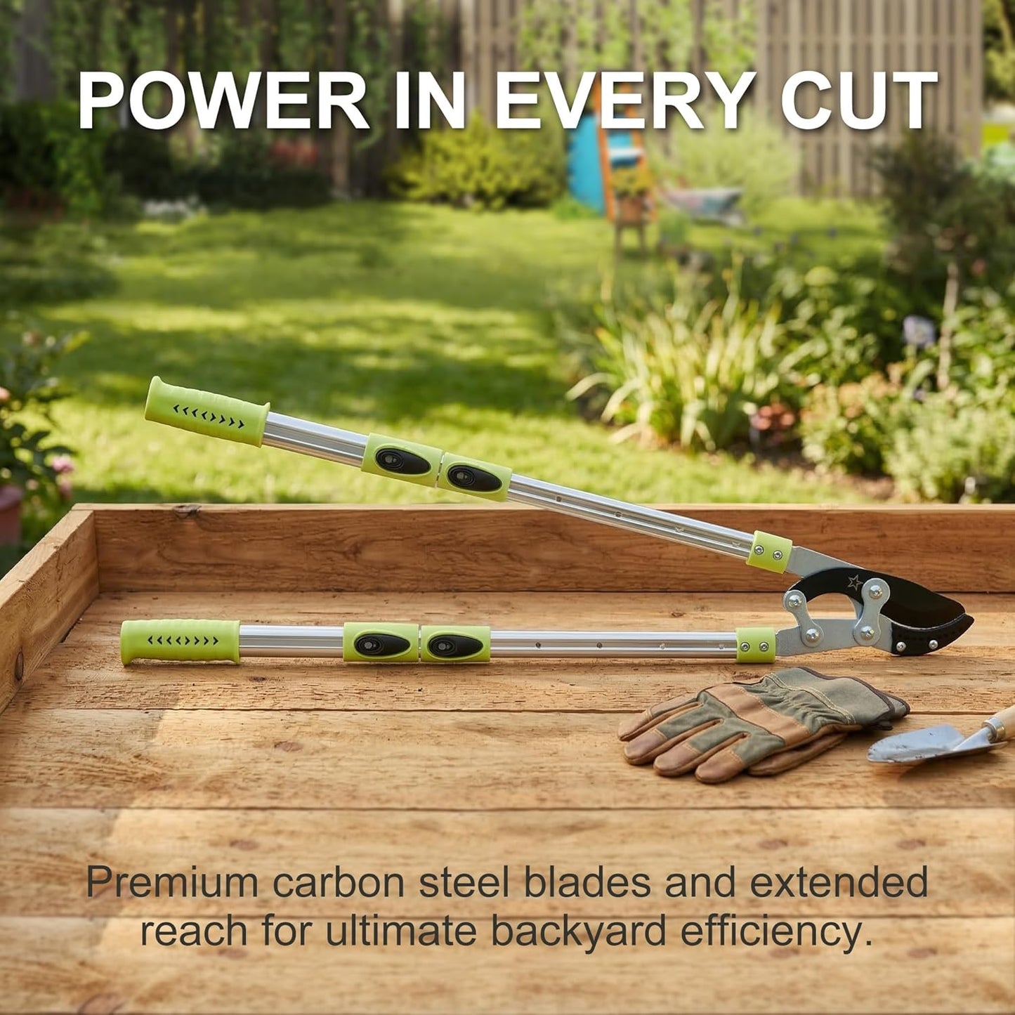 BeBecome 43-Inch Tree Trimmer, Heavy Duty Bypass Loppers for Tree Branches, Sharp Steel Pruning Shears for 1.5 Inch Cutting, Garden Tool for Yard Trimming