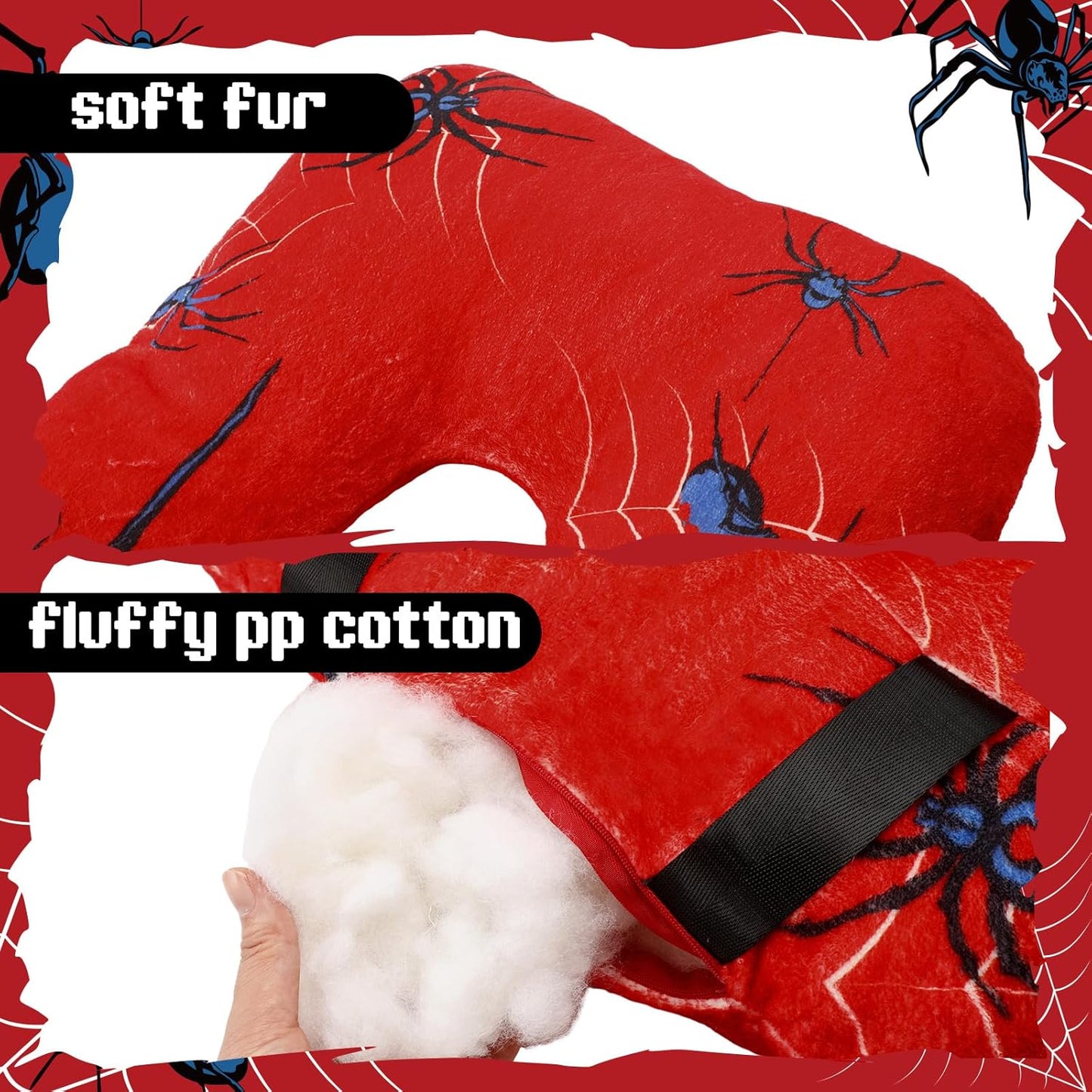 Spider Travel Pillow Car Pillow Removable U-Shaped Sleeping Aid for Adults to Support Head and Body in The Back Seat of Long Car Trips