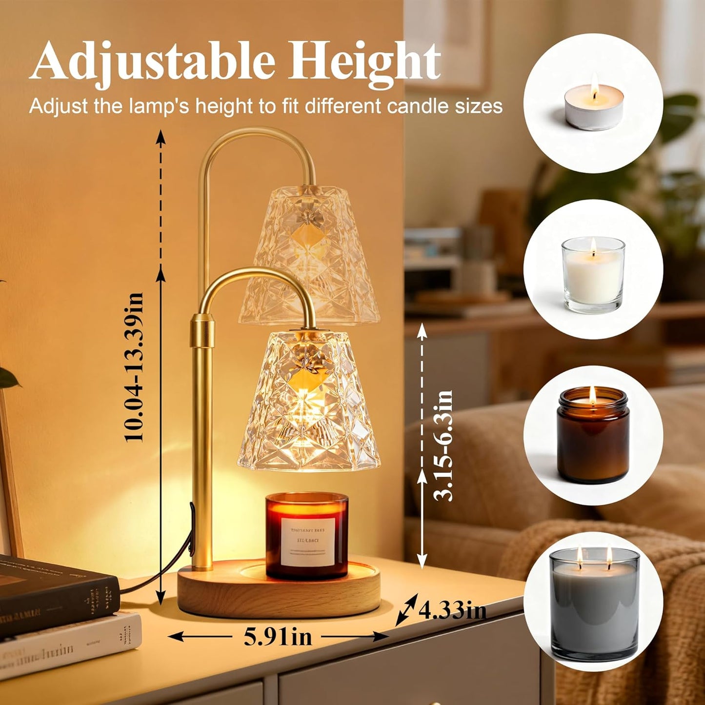 Candle Warmer Lamp with Timer, Birthday Gifts for Women Mom, House Warming Gifts New Home, Wax Melt Warmer for Scented Jar