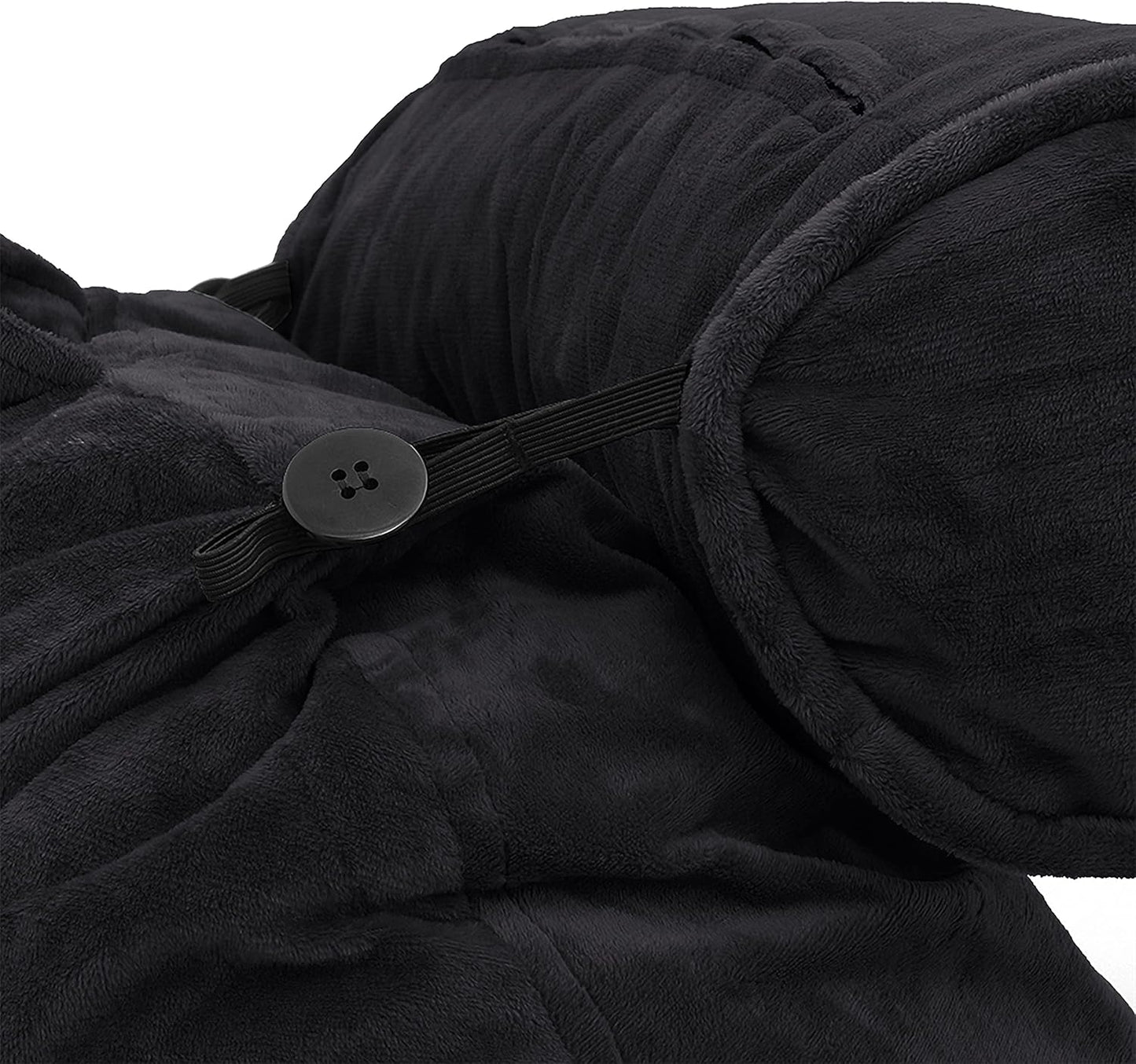 Husband Pillow XXL Cover Only Black, Cozy Microfiber Bed Rest Pillow Cover with Arms - Array of Colors - Generous Side and Back Pockets for Your Favorite Comfy Reading Pillow