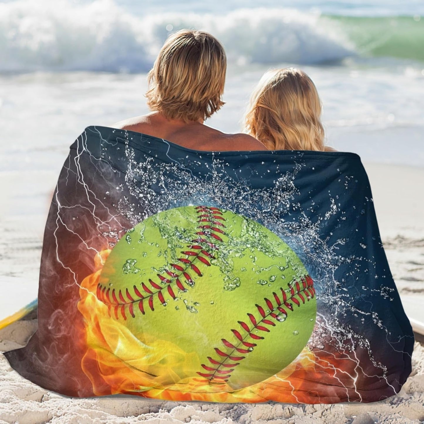 Baseball Softball Cool Ball Throw Blanket Super Soft Warm Boy Bedding Bed Blankets for Couch Bedroom Sofa Office Car, All Season Cozy Flannel Plush Blanket for Girls Boys Adults, 60"X50"