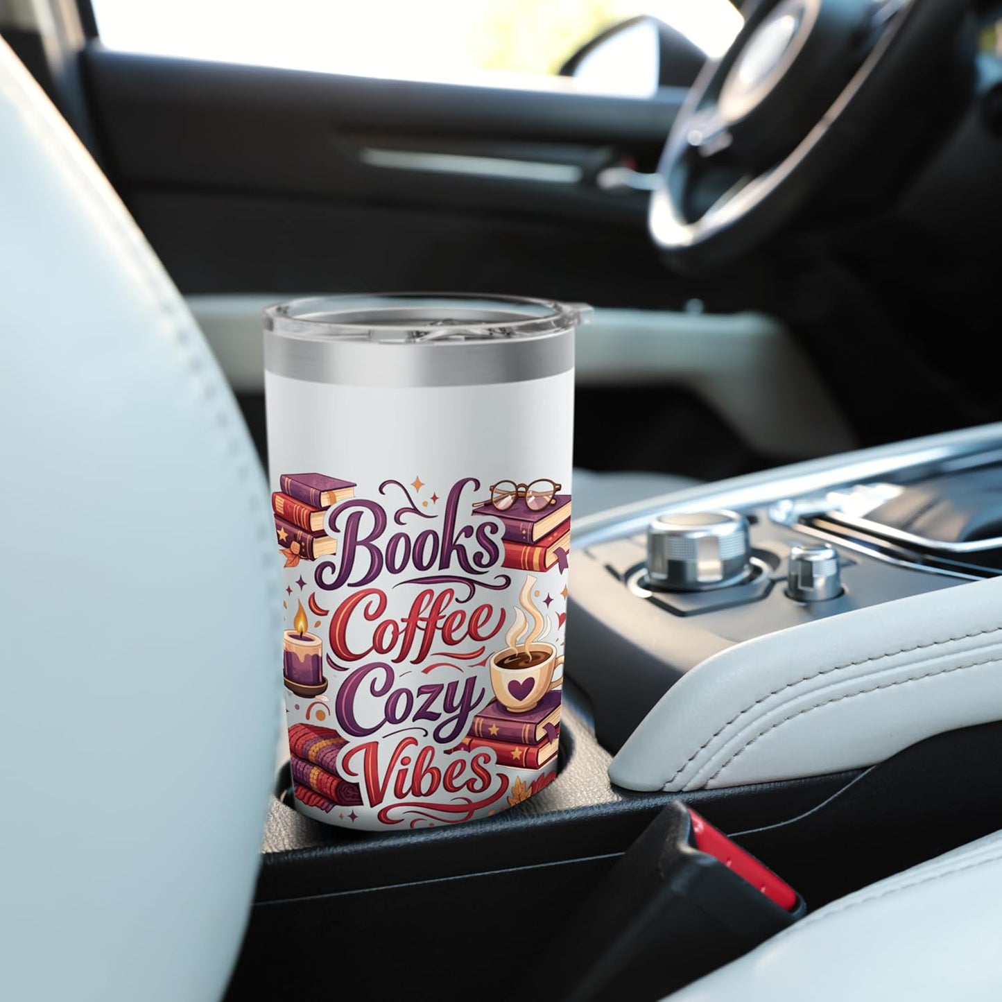 Coffee Book Lovers Reading | Cozy Funny Librarian Teacher Stainless Steel Insulated Tumbler
