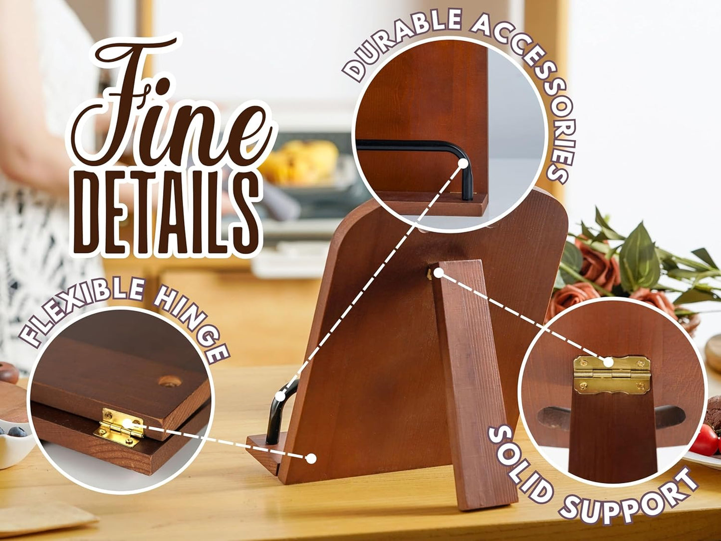 InnoBeta Coffee Gifts for Women, Cookbook Stand for Kitchen Counter, Perfect Gifts for Coffee Lovers on Birthday, Adjustable Tablet Recipe Book Holder, Unique Kitchen & Cafe Decor